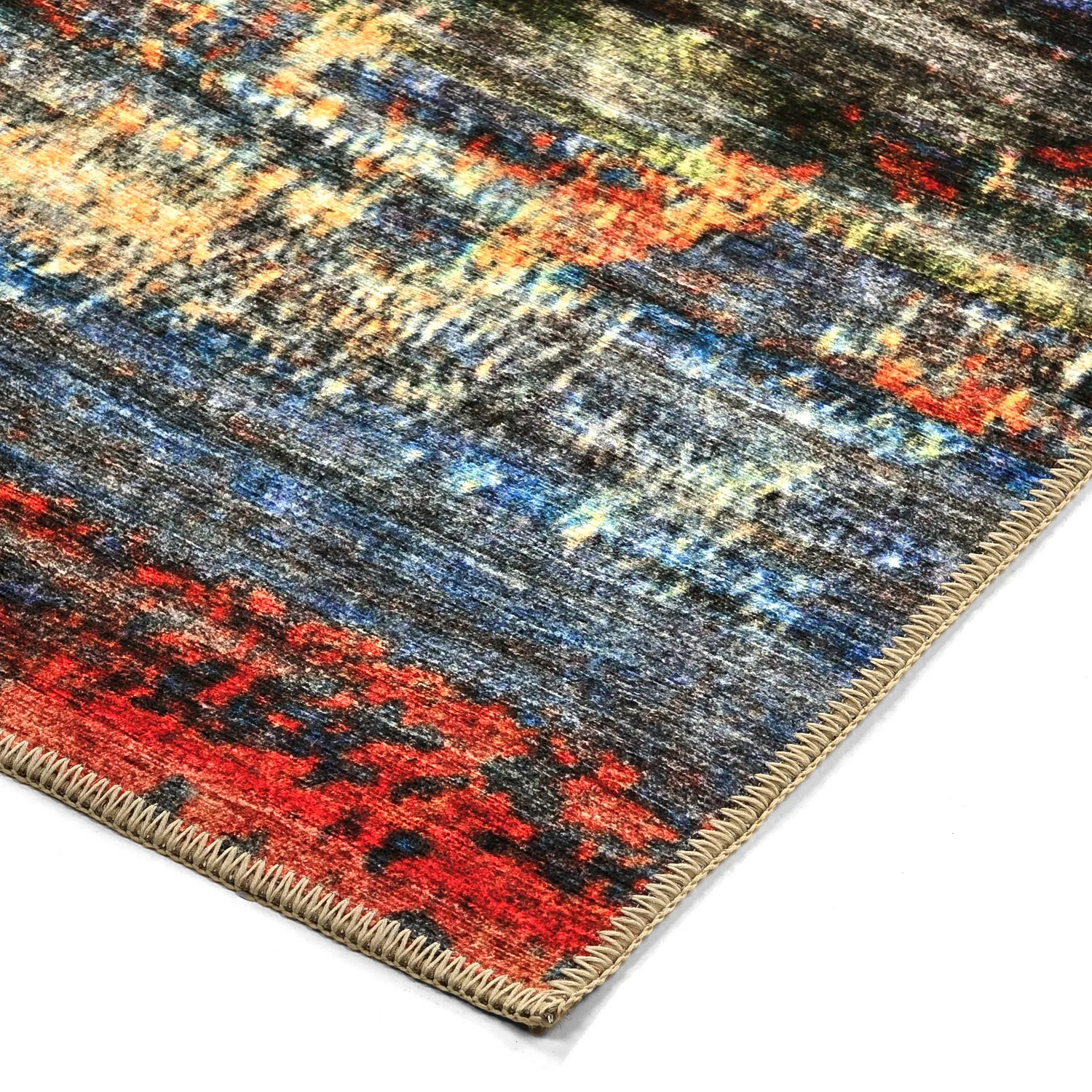 Alfombra de tejido plano - Kazea (naranja/multi)