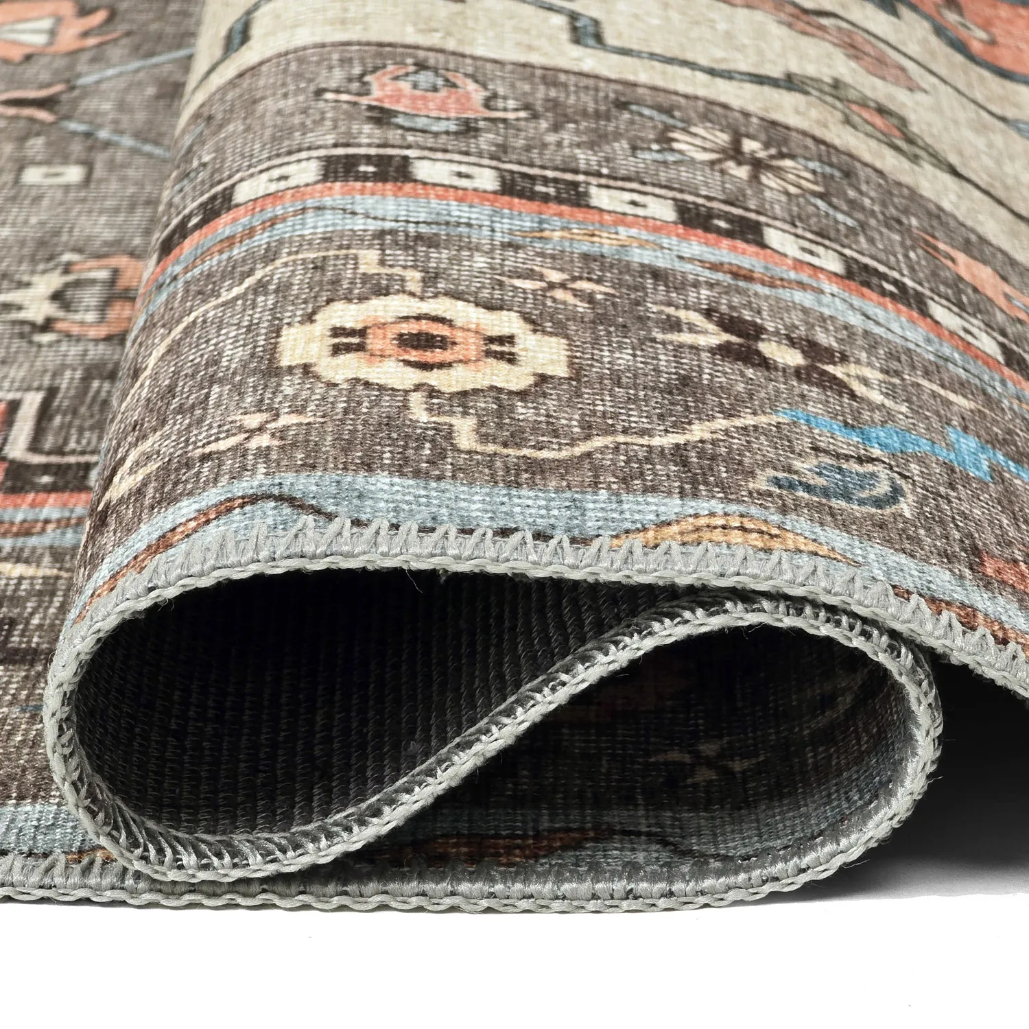Alfombra de tejido plano - Kordava (gris/rojo)