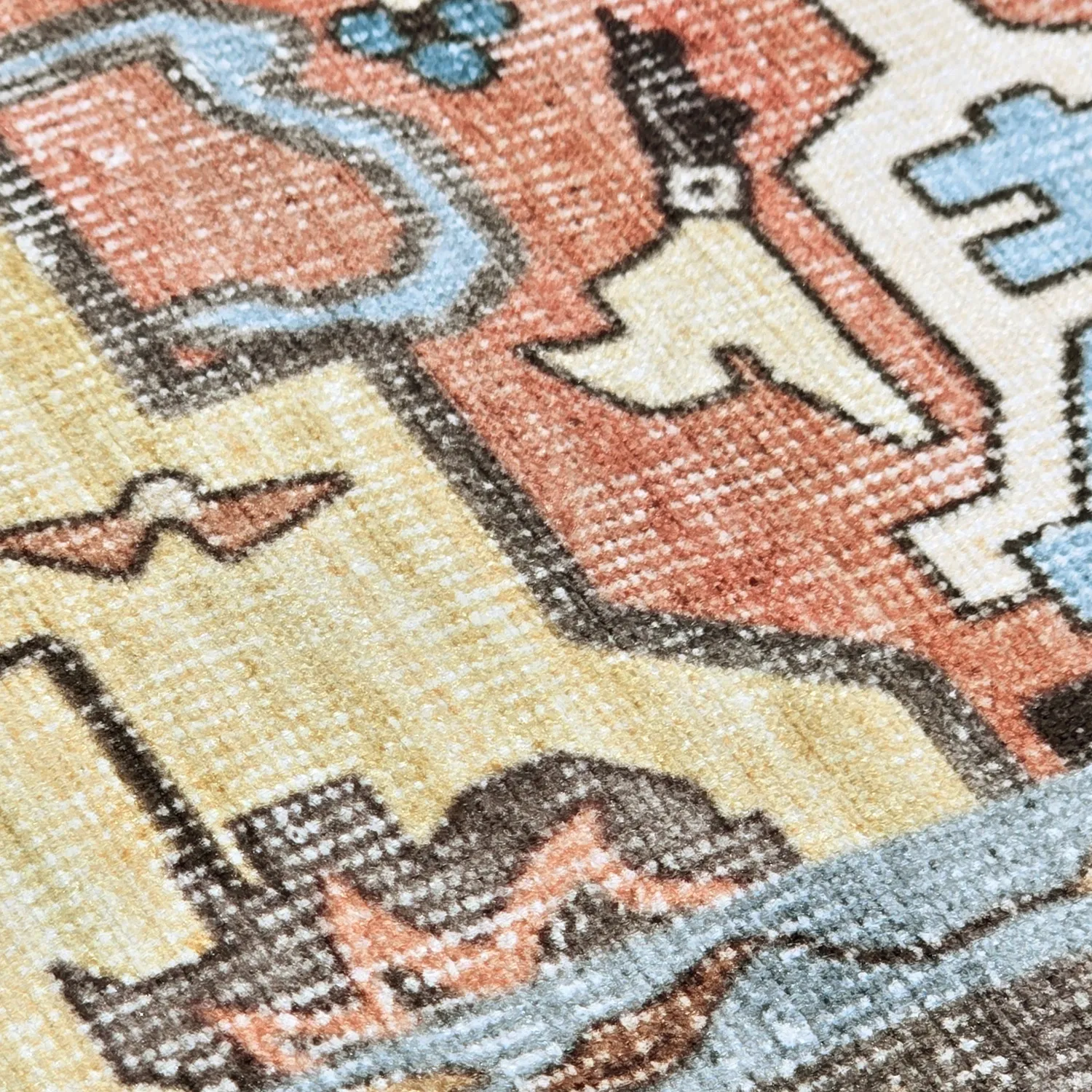 Alfombra de tejido plano - Kordava (gris/rojo)