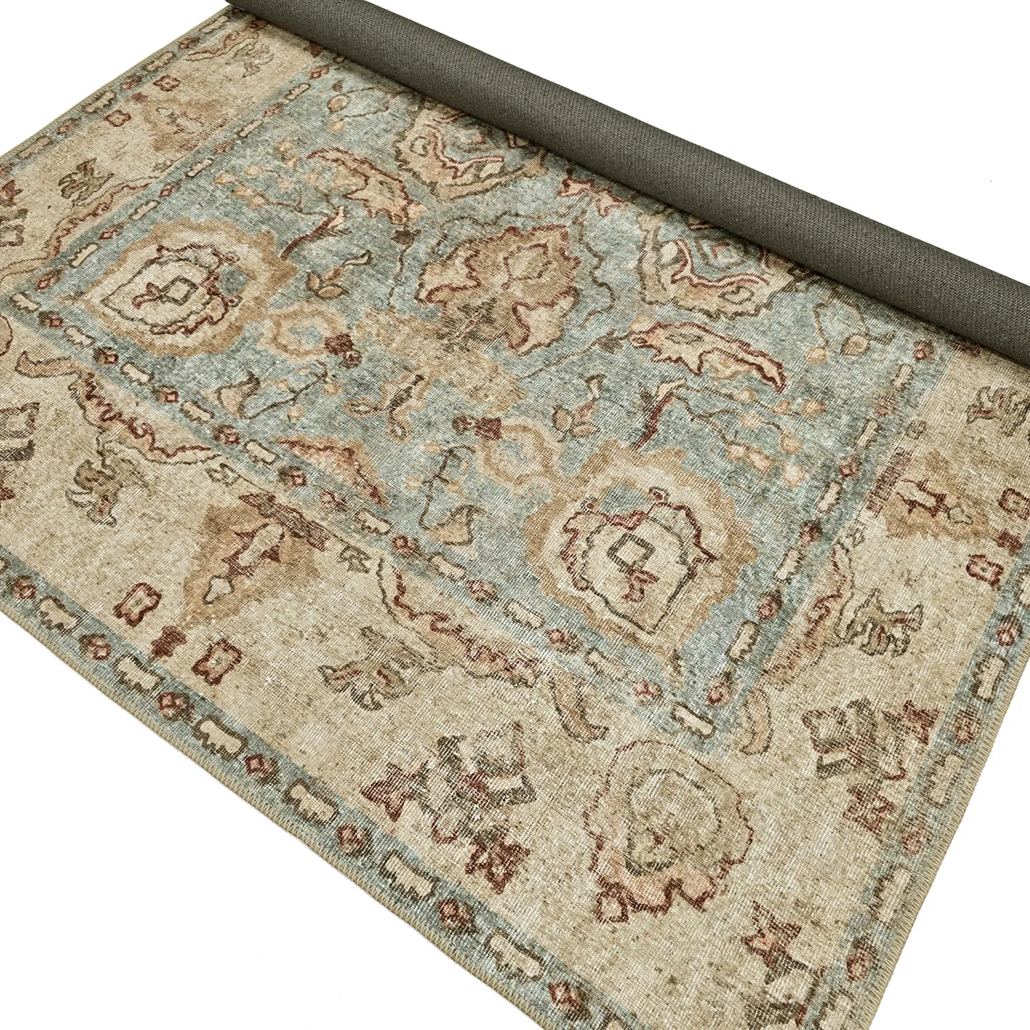 Alfombra de tejido plano - Layla (azul claro)