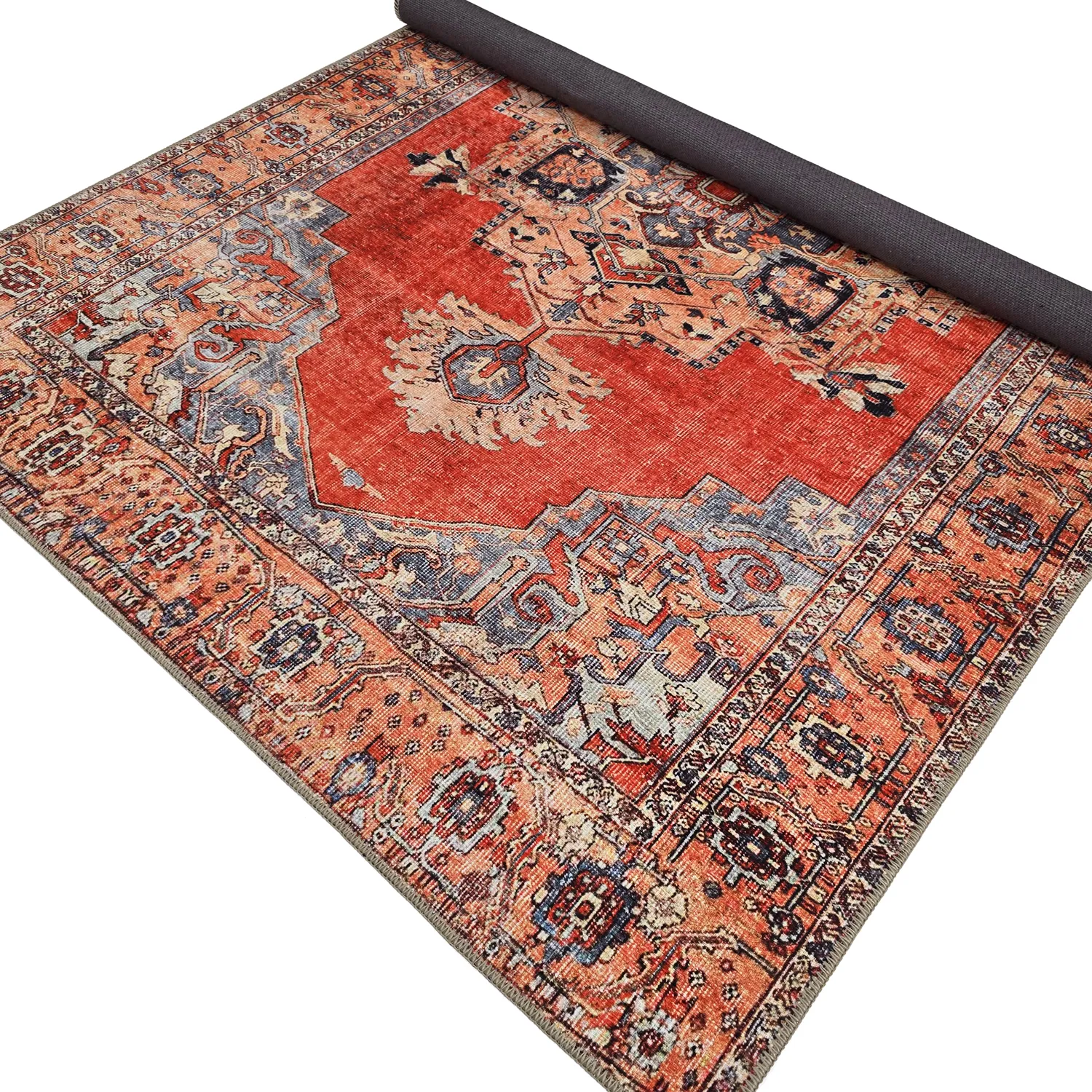 Alfombra de tejido plano - Madevan (rojo)