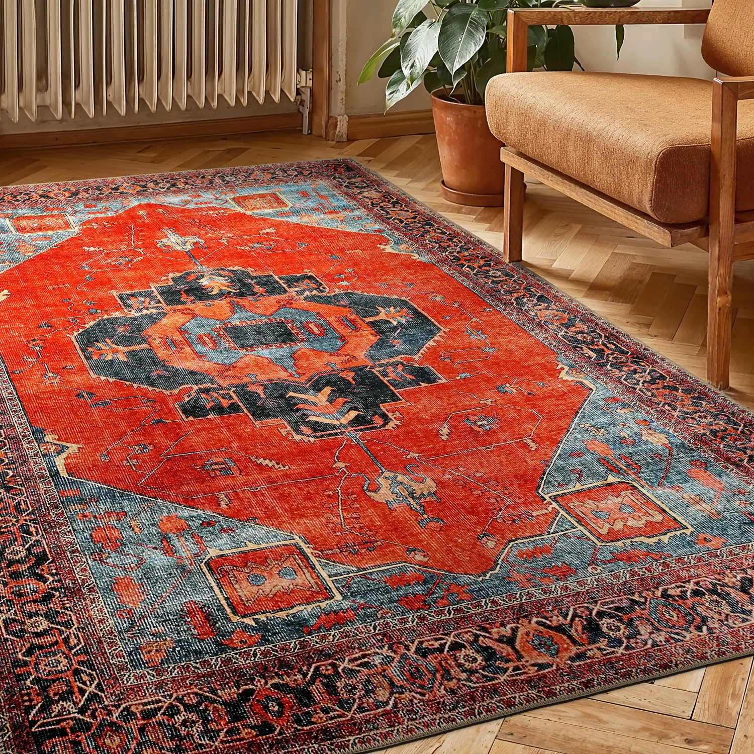 Alfombra de tejido plano - Mandalay (rojo)