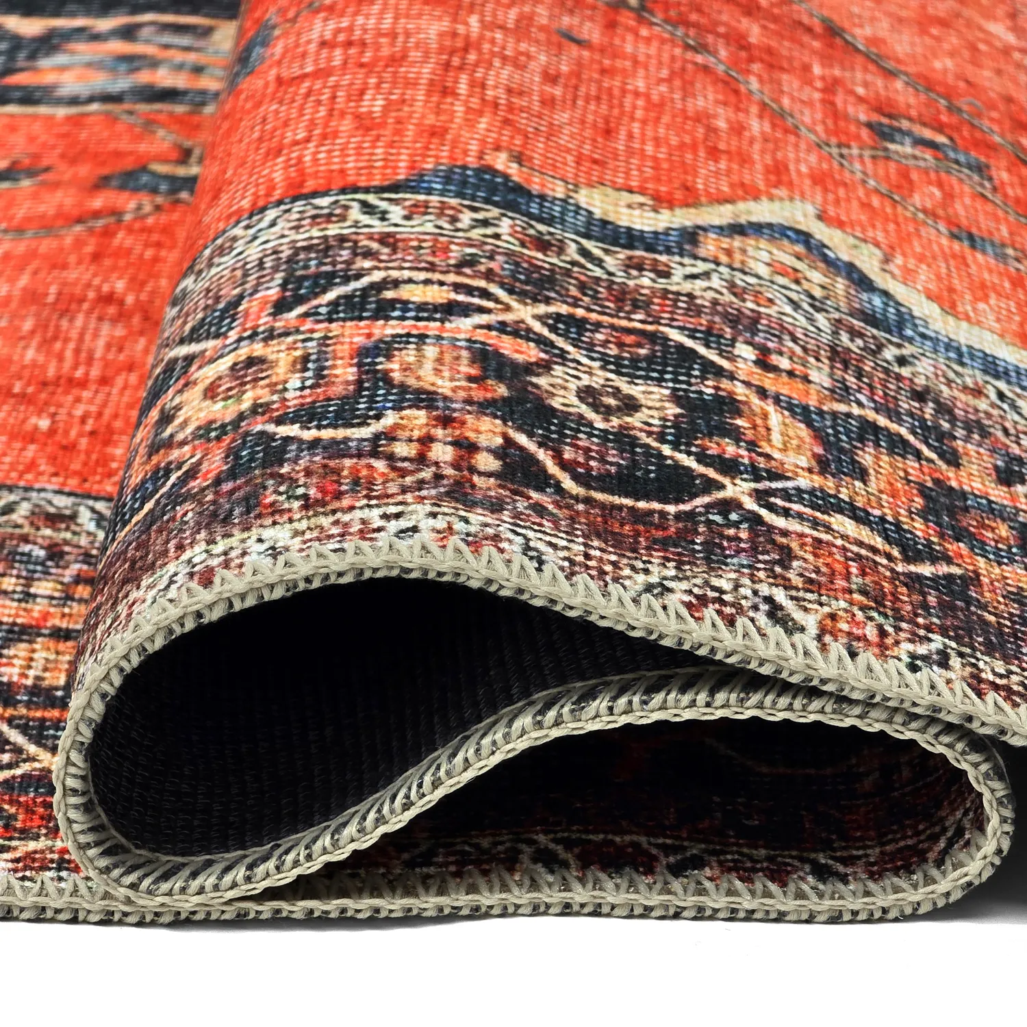 Alfombra de tejido plano - Mandalay (rojo)