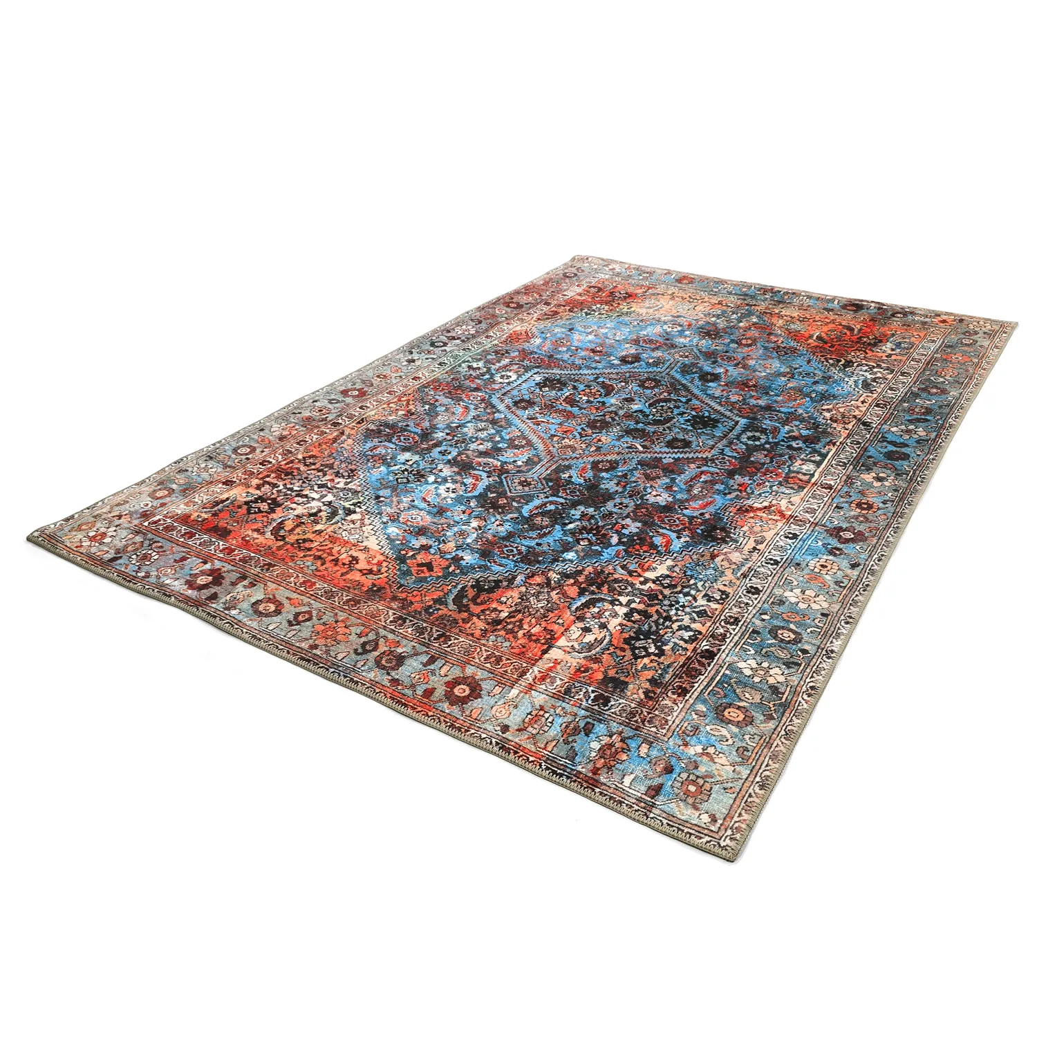 Alfombra de tejido plano - Mardin (rojo/azul)