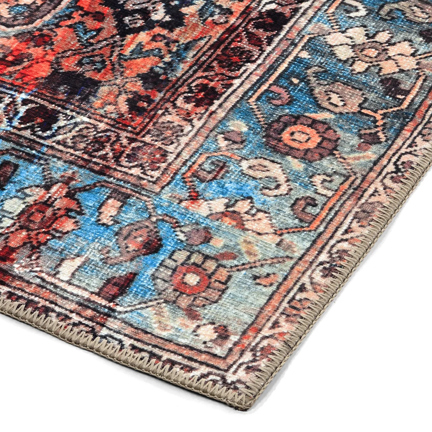 Alfombra de tejido plano - Mardin (rojo/azul)