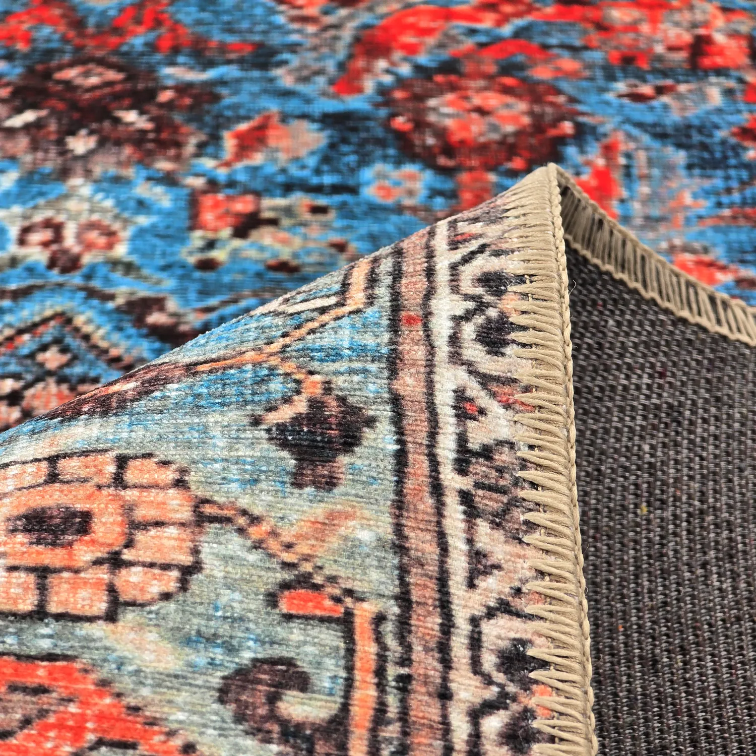 Alfombra de tejido plano - Mardin (rojo/azul)