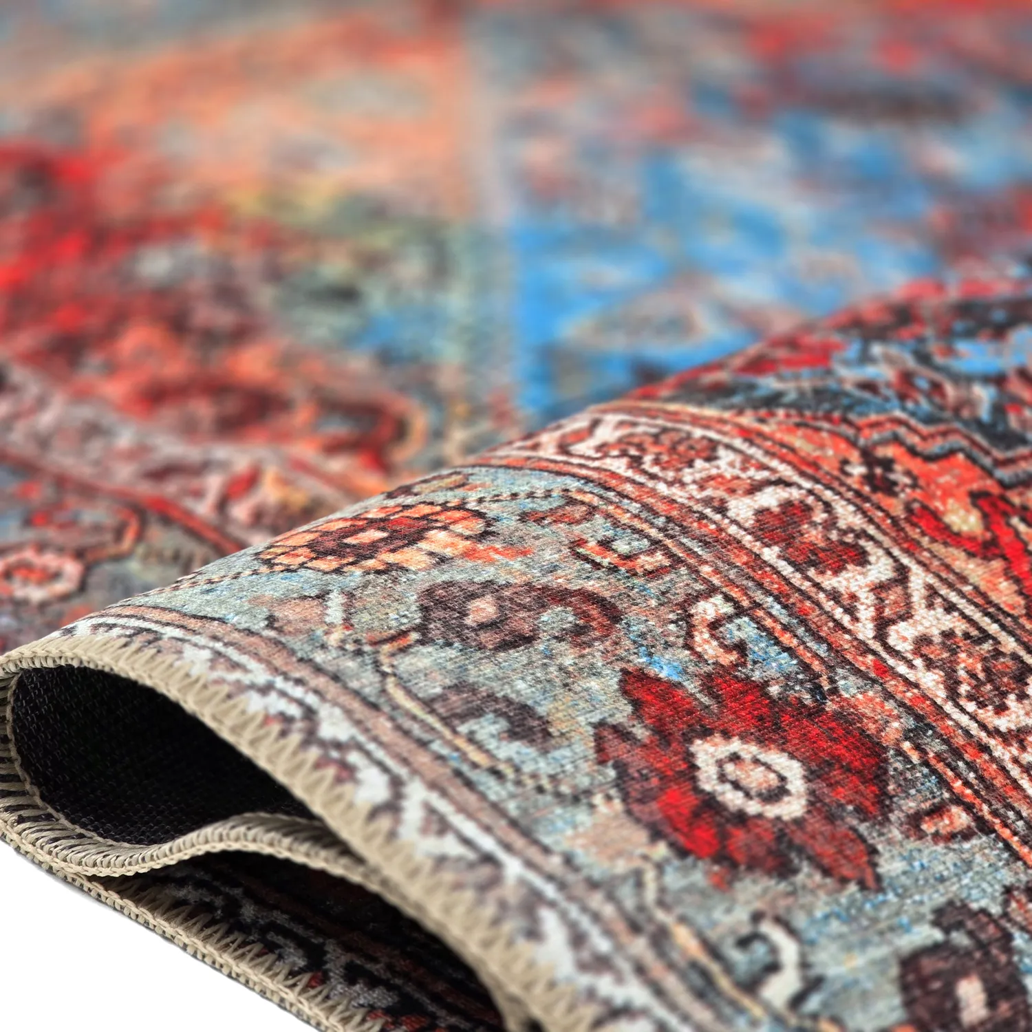 Alfombra de tejido plano - Mardin (rojo/azul)