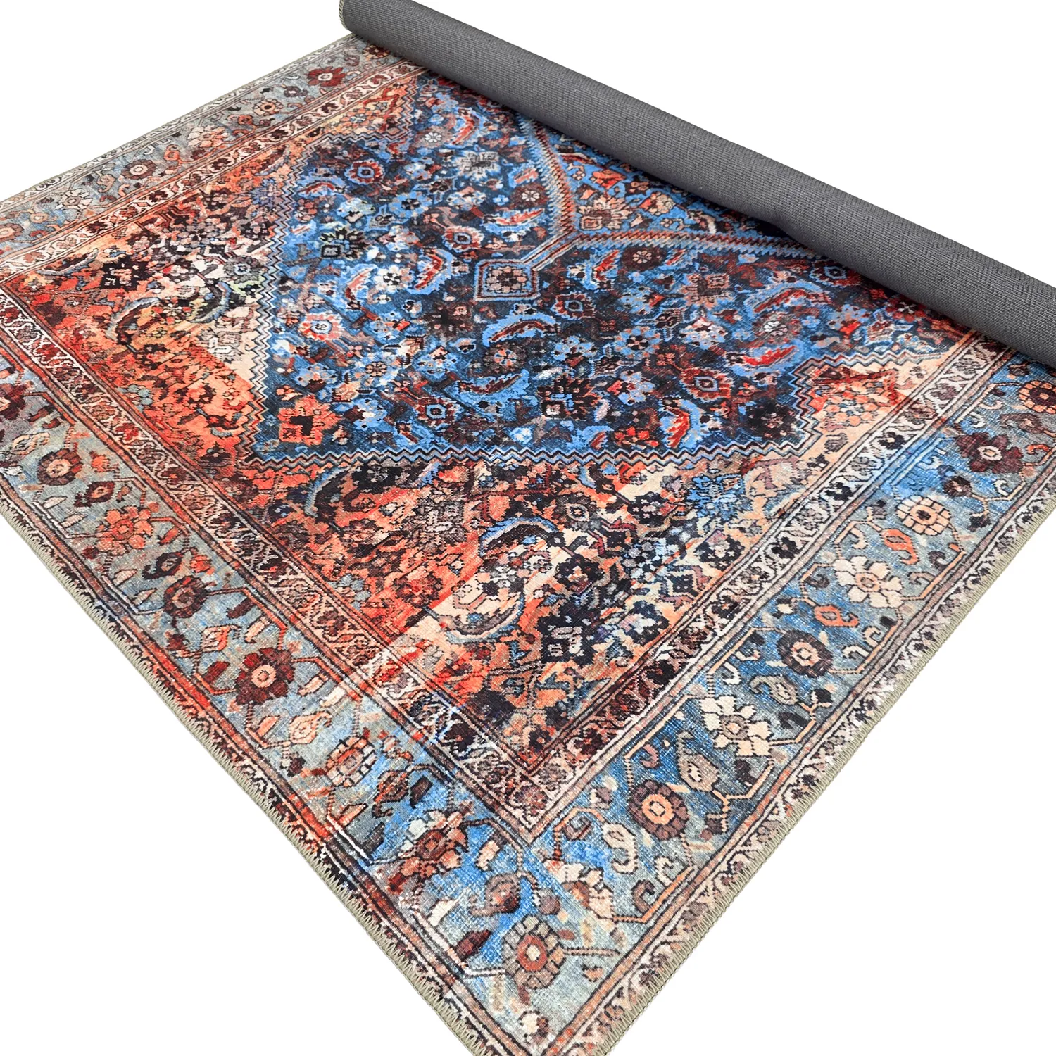 Alfombra de tejido plano - Mardin (rojo/azul)