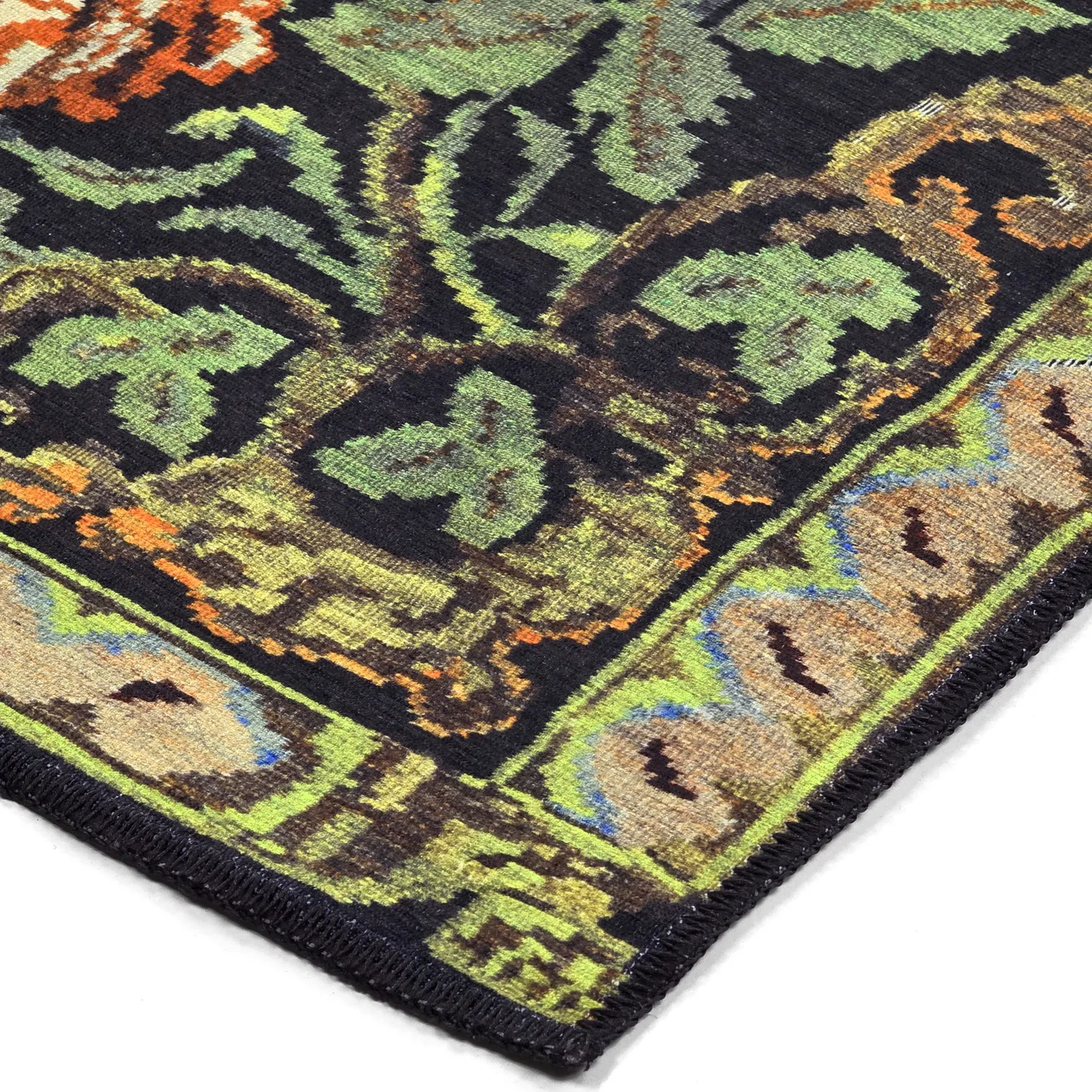 Alfombra de tejido plano - Masarida (negro/multicolor)