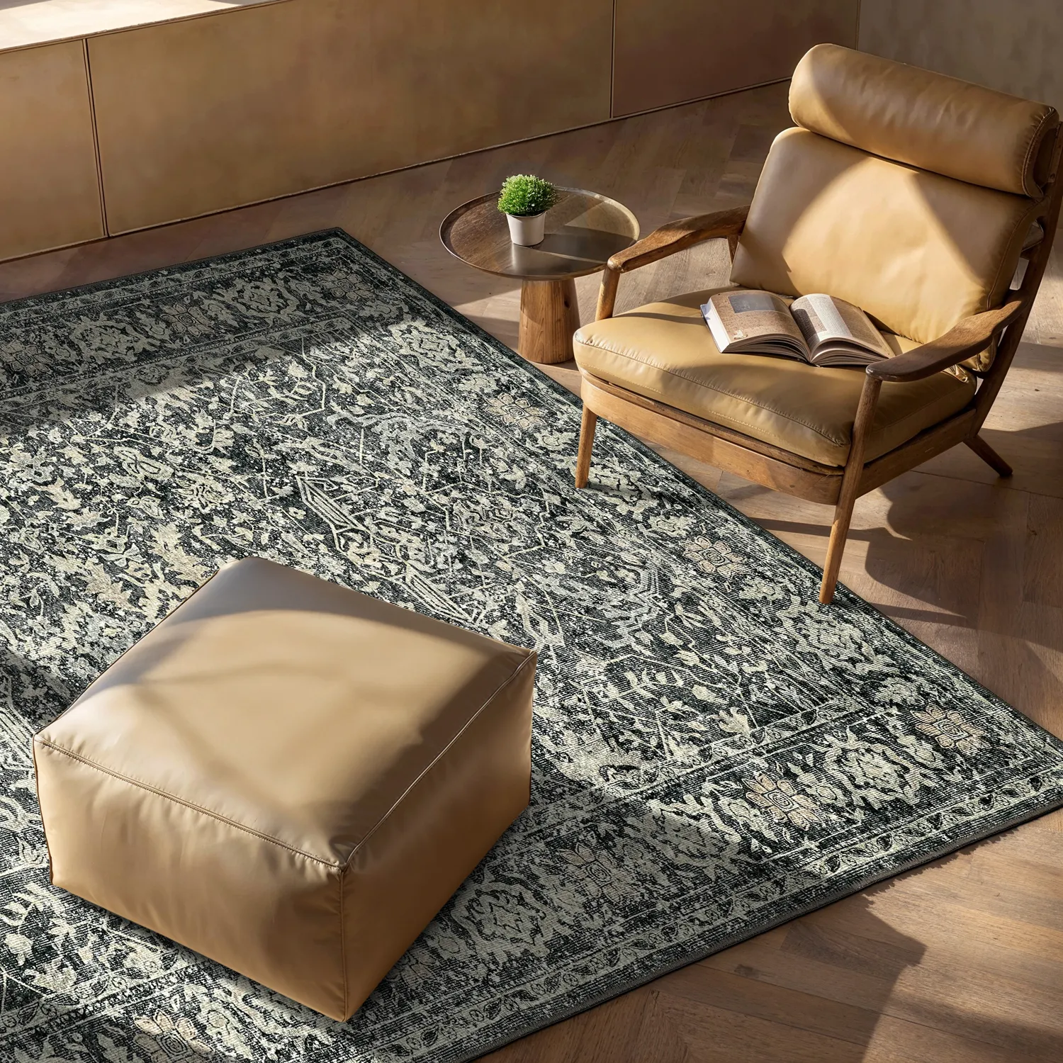 Alfombra de tejido plano - Meralis (negro)