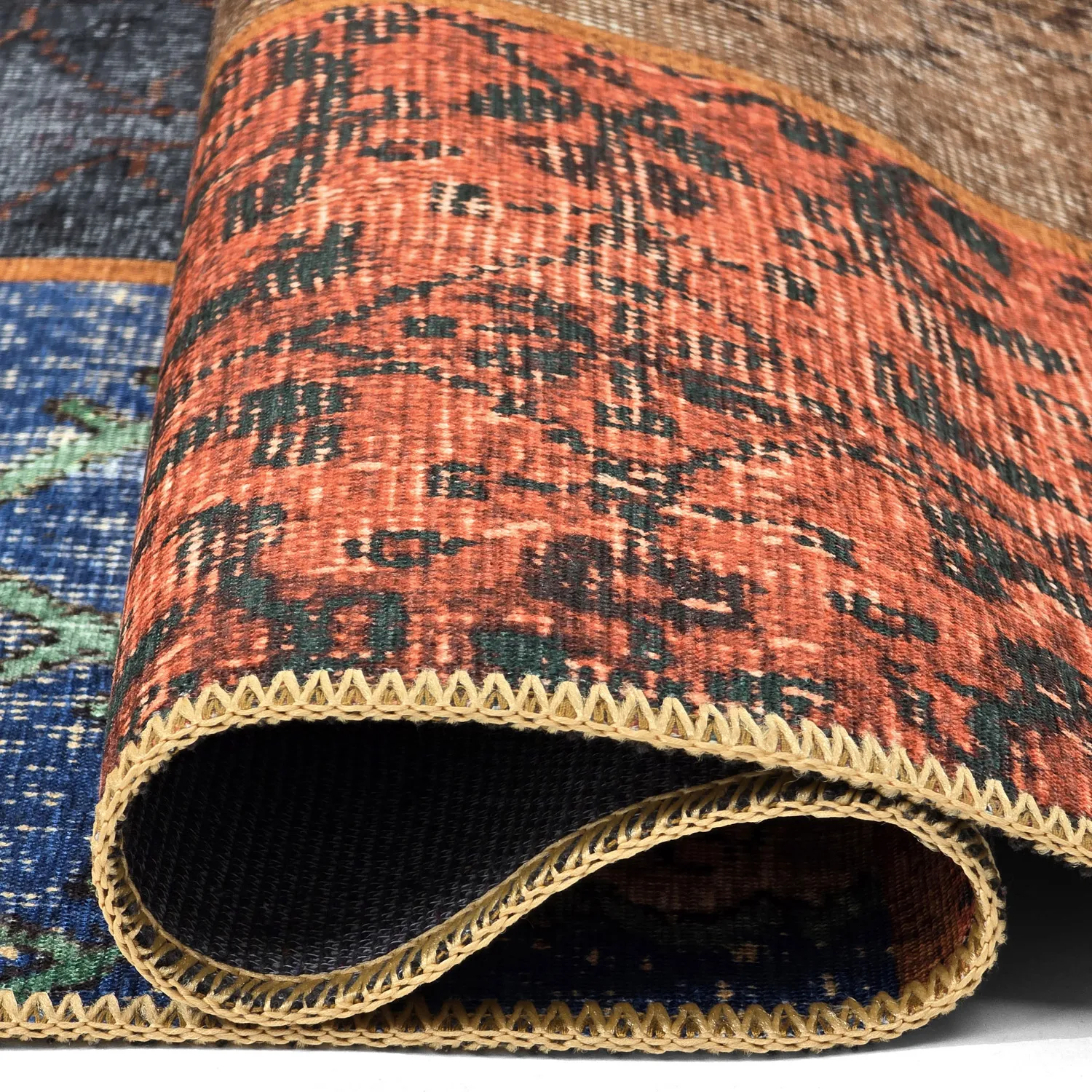 Alfombra de tejido plano - Myrina (rojo/multicolor)