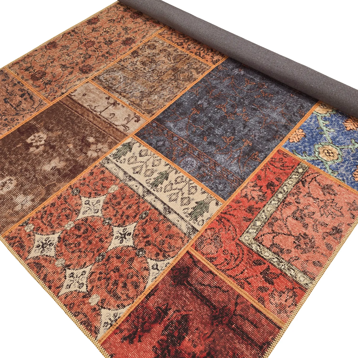Alfombra de tejido plano - Myrina (rojo/multicolor)