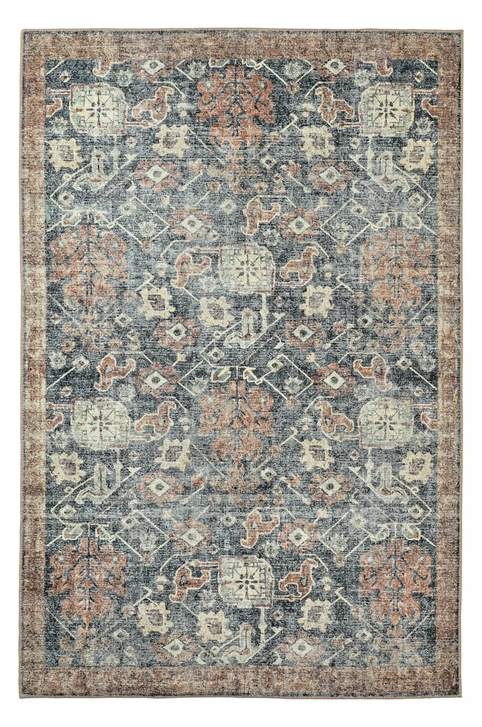 Alfombra de tejido plano - Noura (azul oscuro)