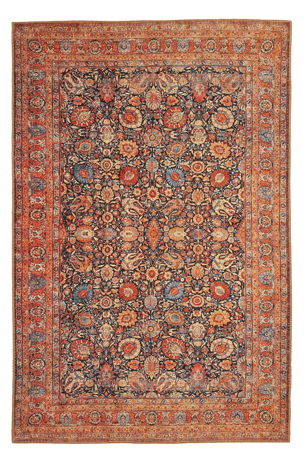 Alfombra de tejido plano - Selamira (azul/multicolor)