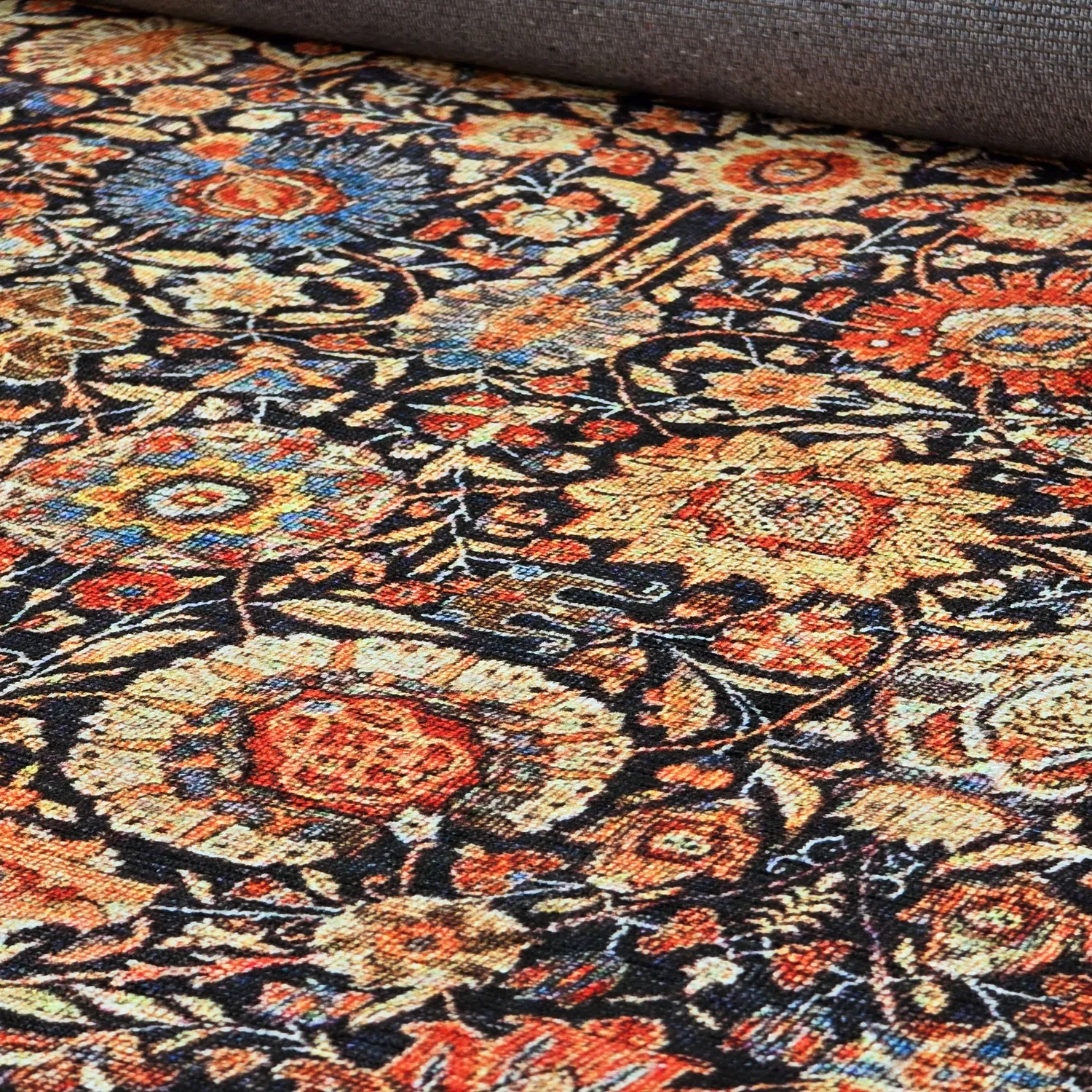Alfombra de tejido plano - Selamira (azul/multicolor)