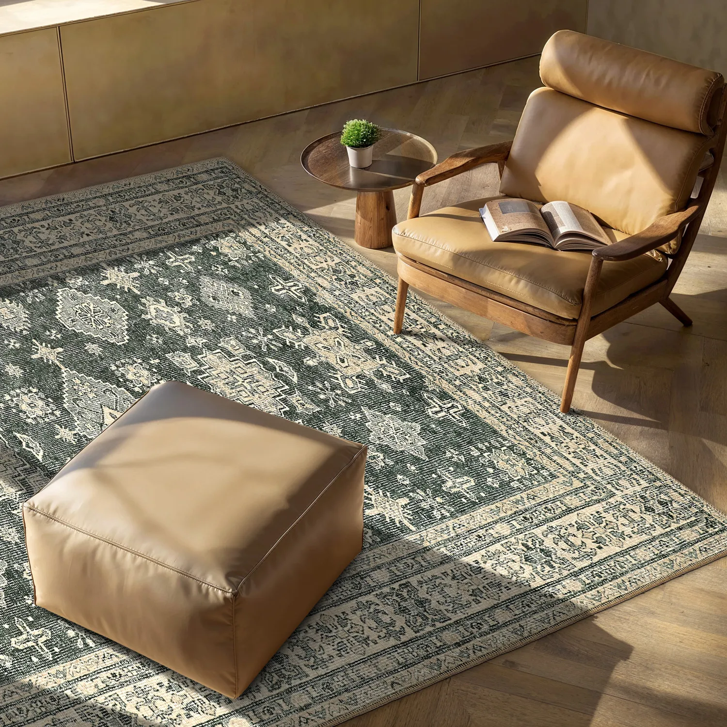Alfombra de tejido plano - Zuleina (verde)