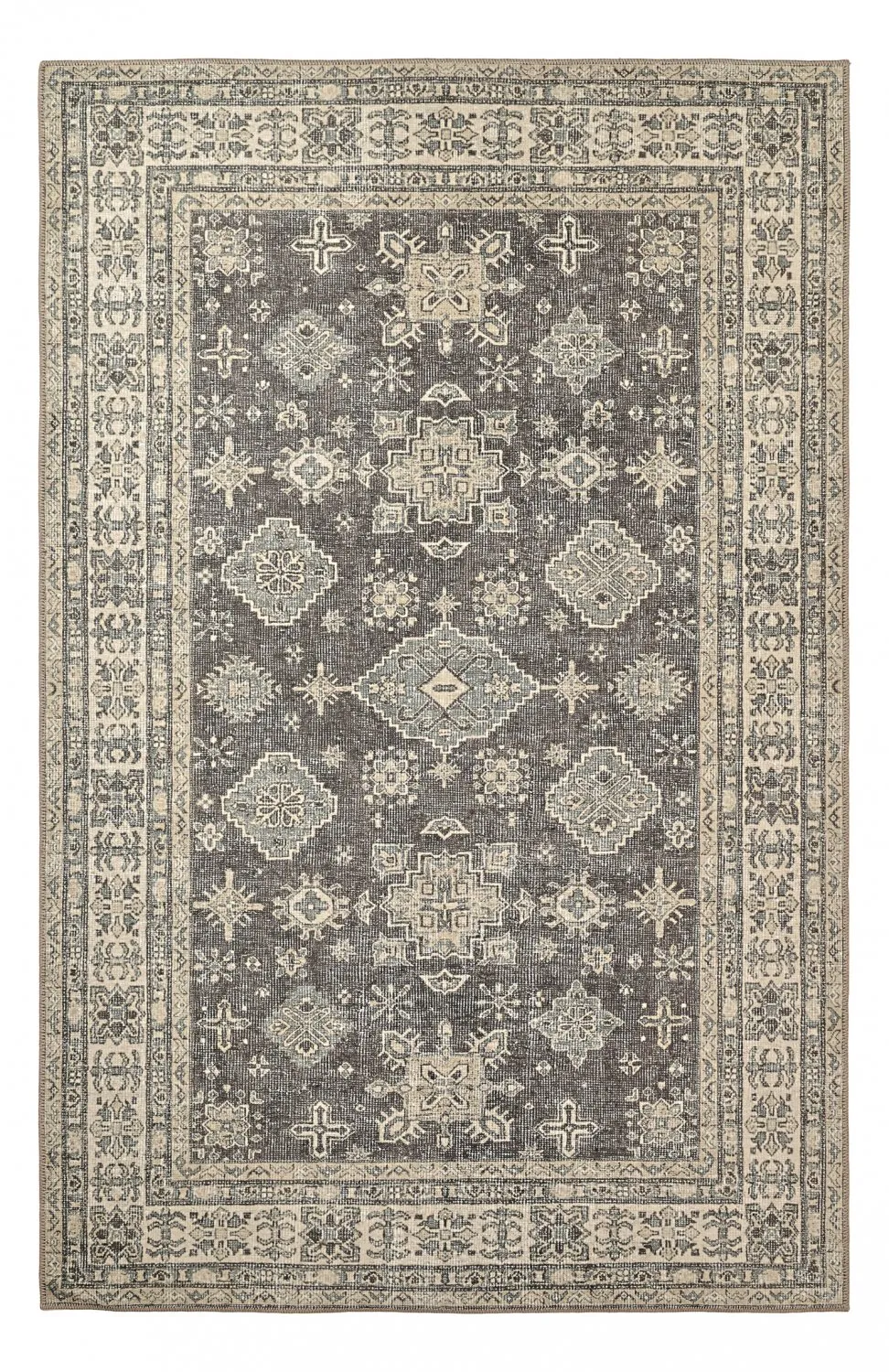 Alfombra de tejido plano - Zuleina (gris oscuro)