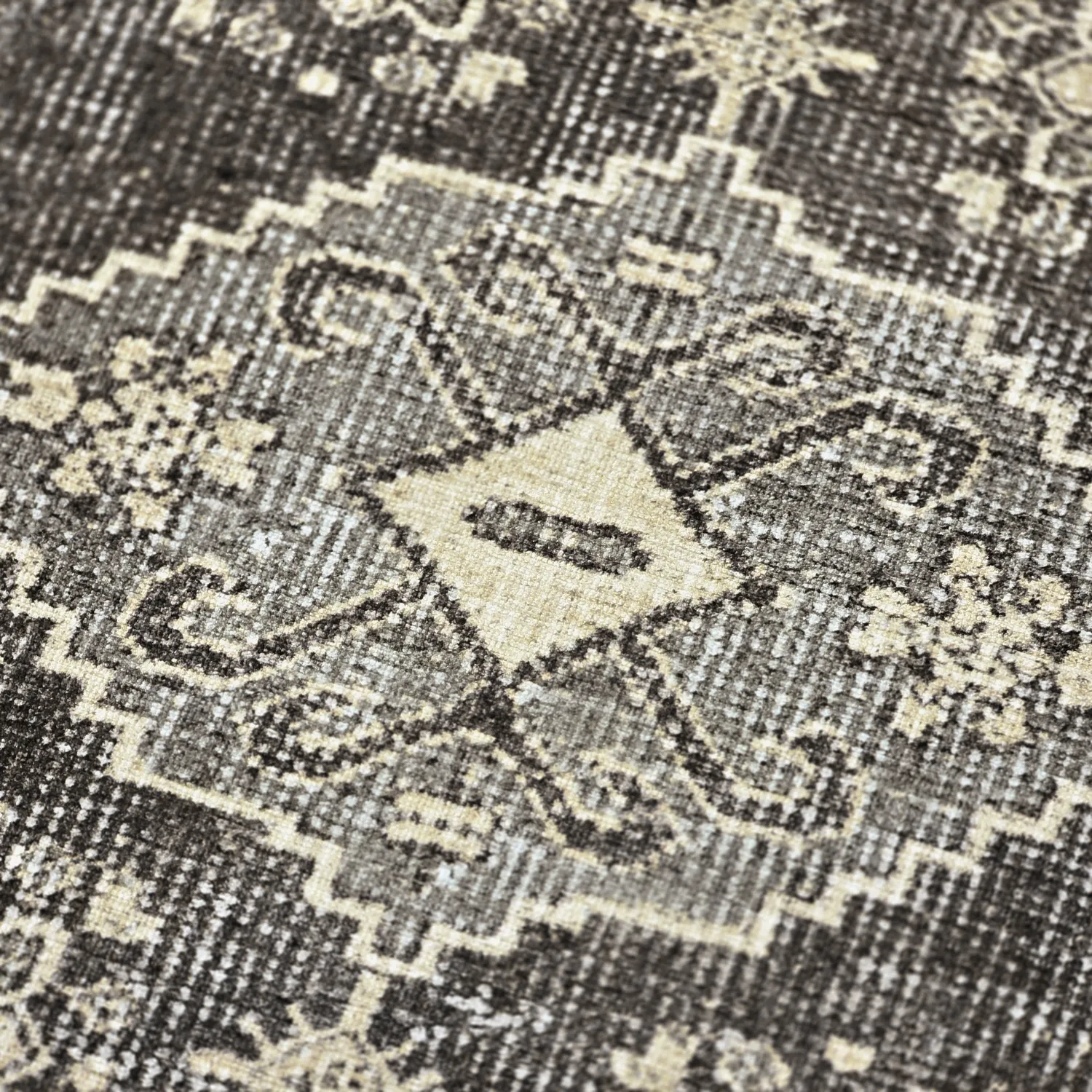 Alfombra de tejido plano - Zuleina (gris oscuro)