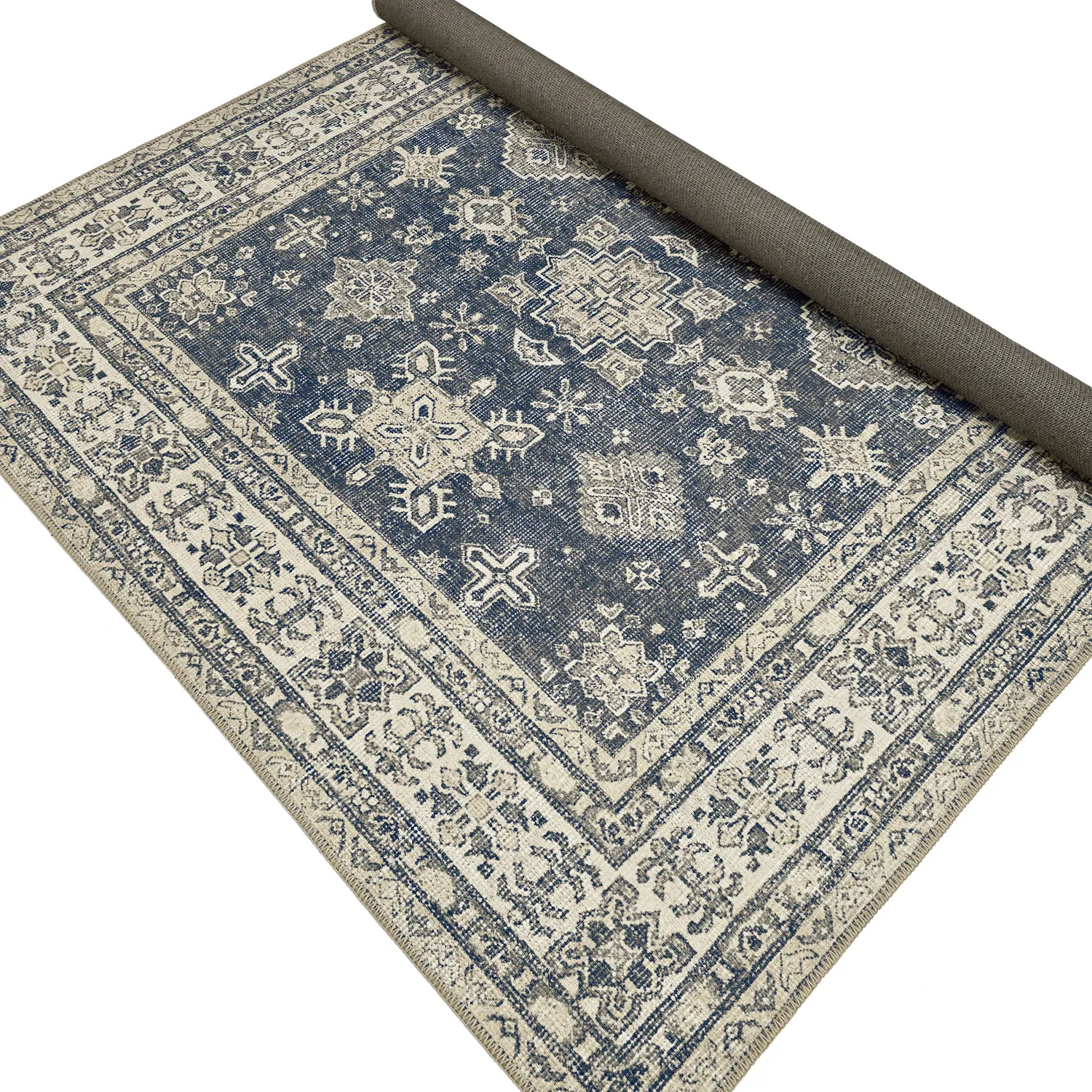 Alfombra de tejido plano - Zuleina (gris oscuro)