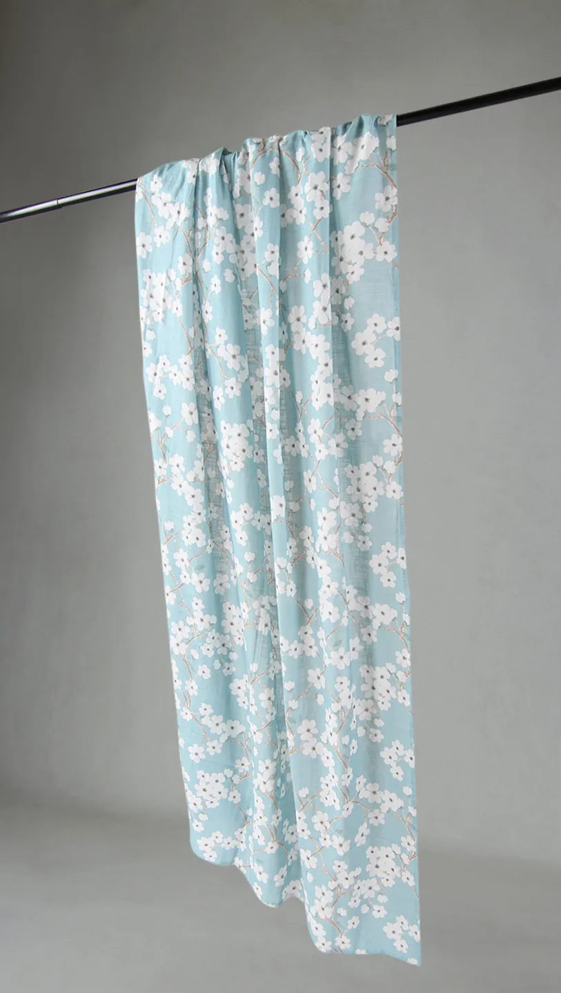 Cortinas - Cortina de algodón - Pia-Li (turquesa)