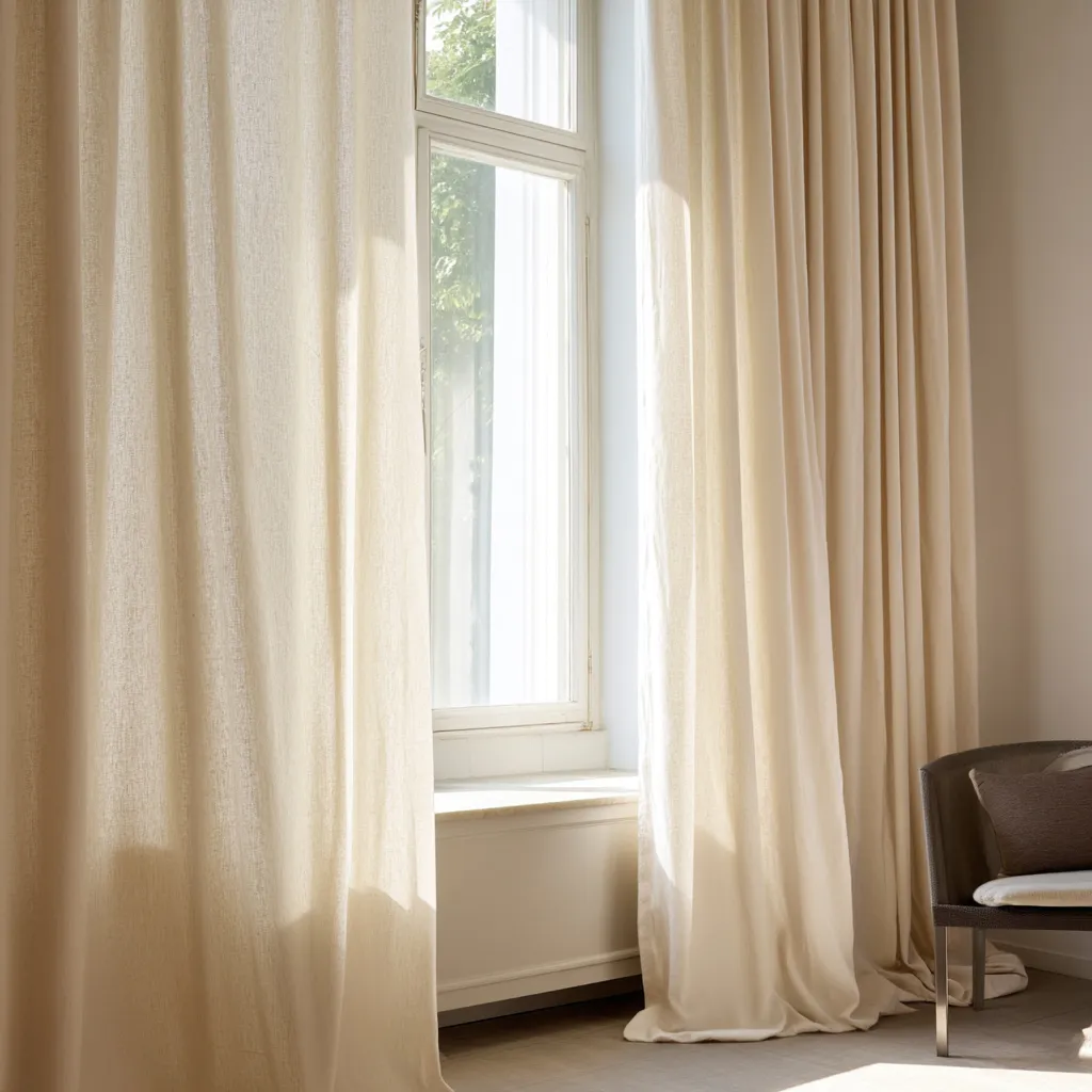 Cortinas - Cortina imitación lino Andrada (marrón)