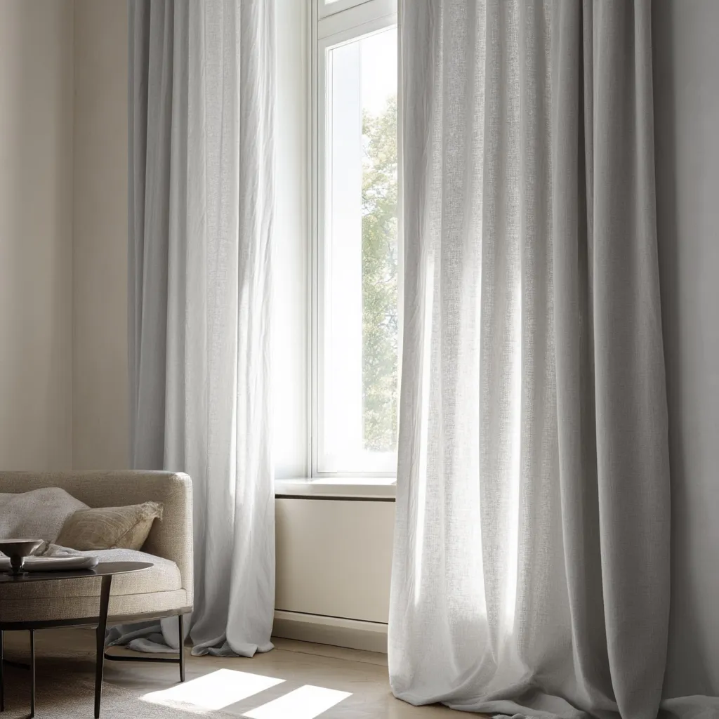 Cortinas - Cortina imitación lino Andrada (gris)