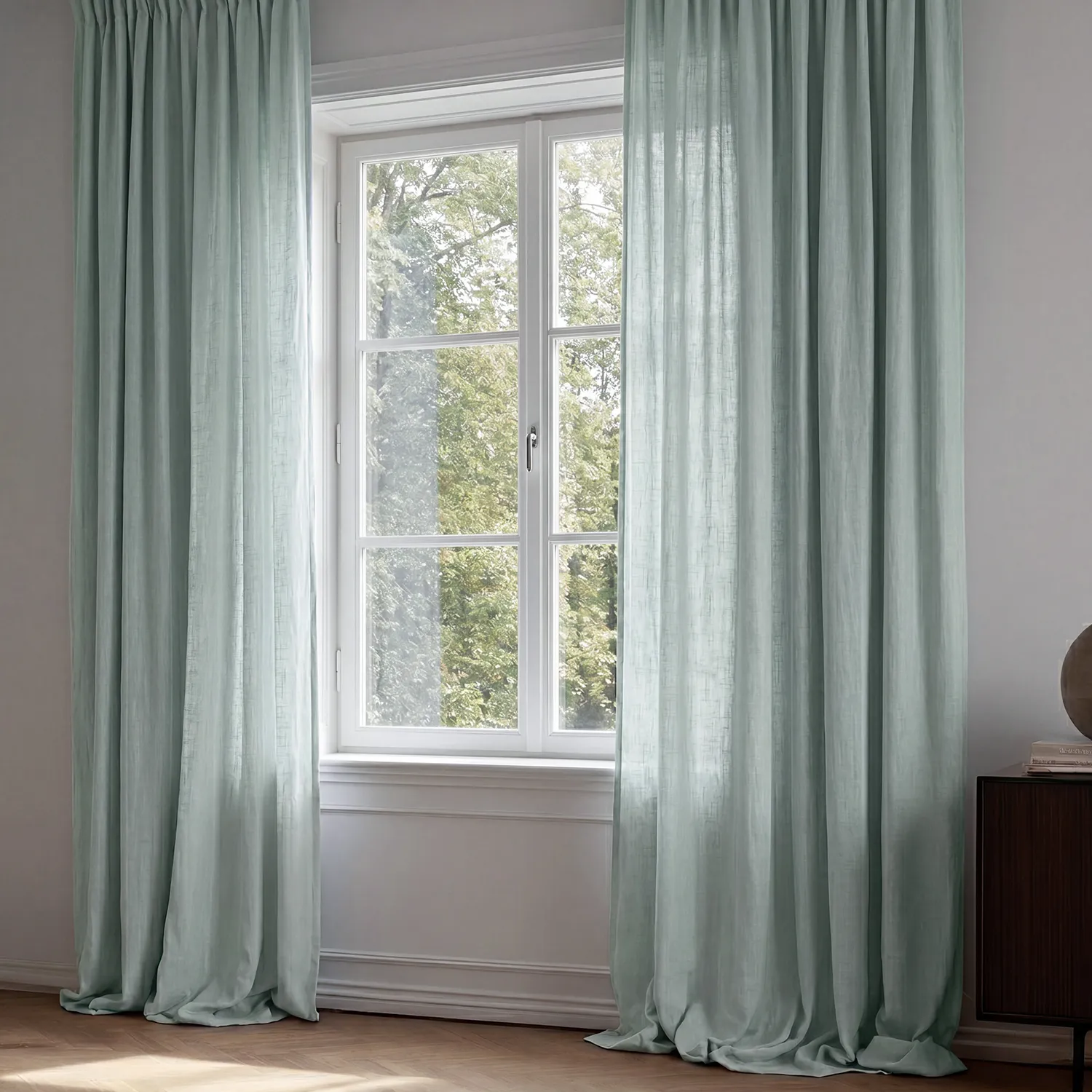 Cortinas - Cortina imitación lino Andrada (azul claro)
