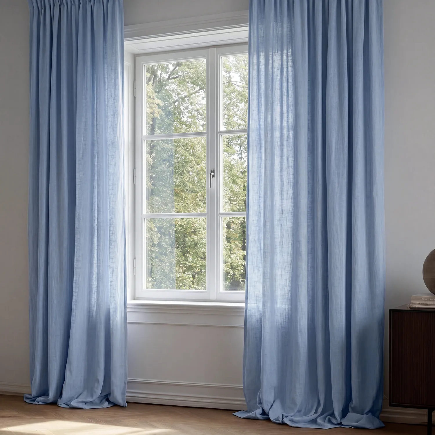 Cortinas - Cortina imitación lino Andrada (azul oscuro)