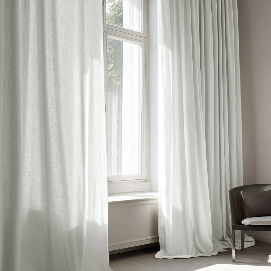 Cortinas - Cortina imitación lino Andrada (blanco)
