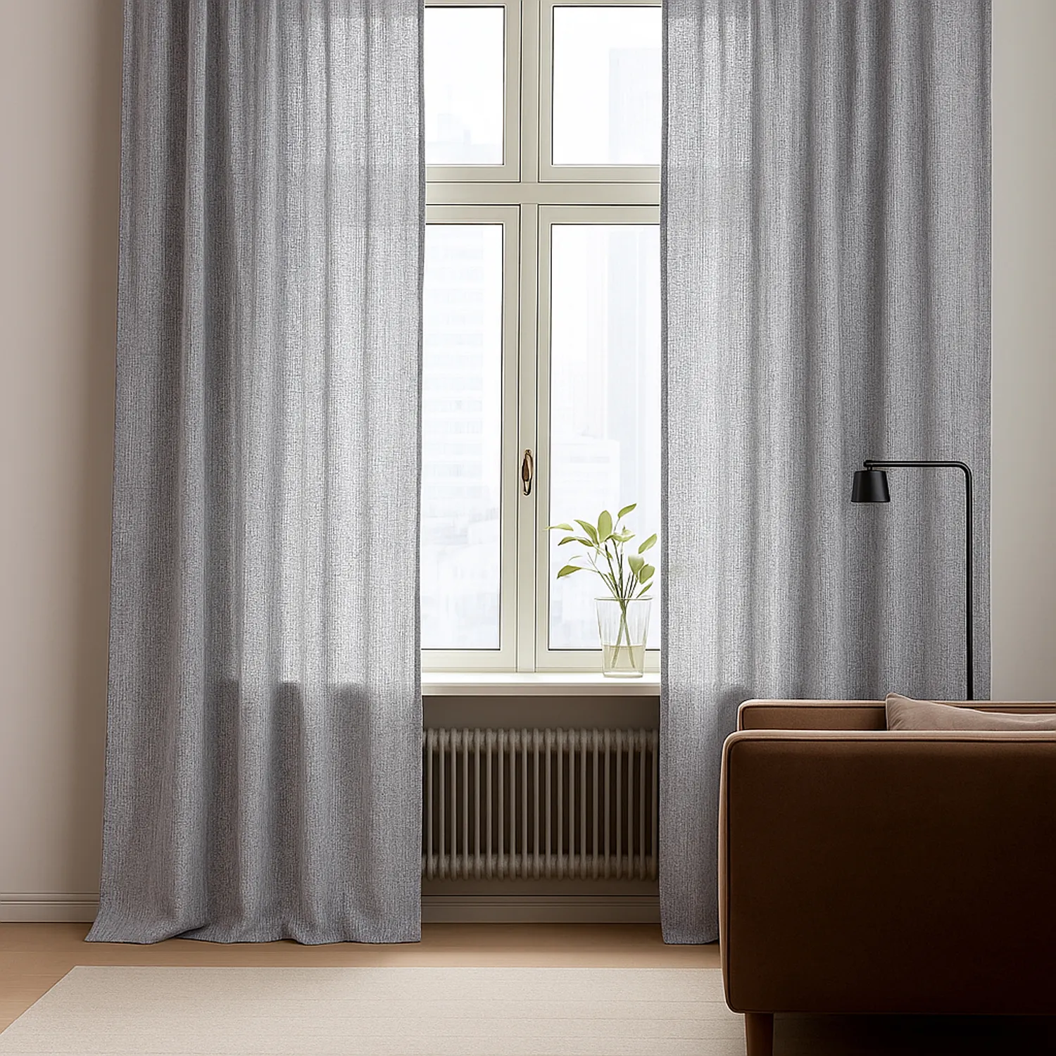 Cortinas - Cortinas de lino Cosmina (gris)