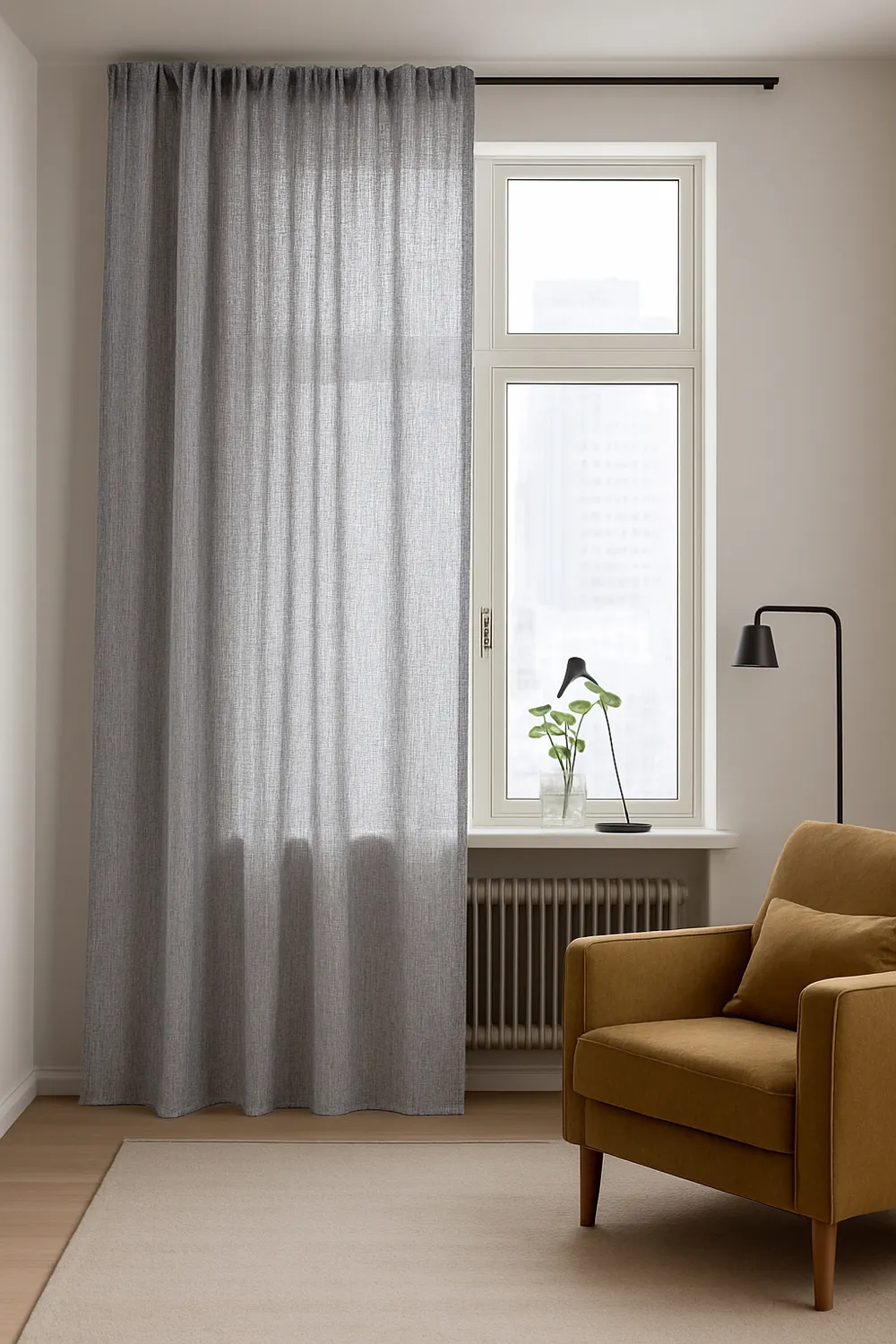 Cortinas - Cortinas de lino Cosmina (gris)