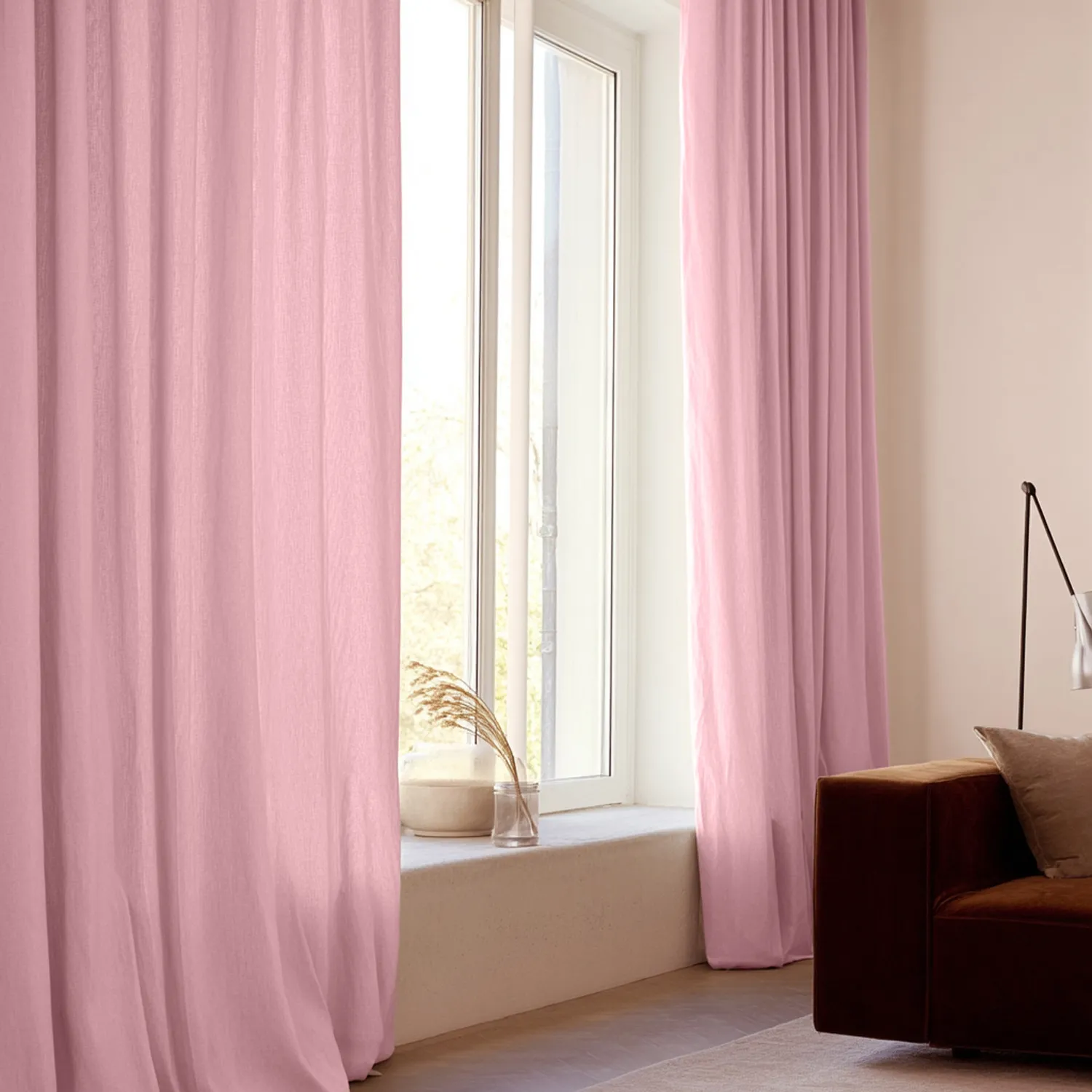 Cortinas - Cortinas de lino Cosmina (rosa)