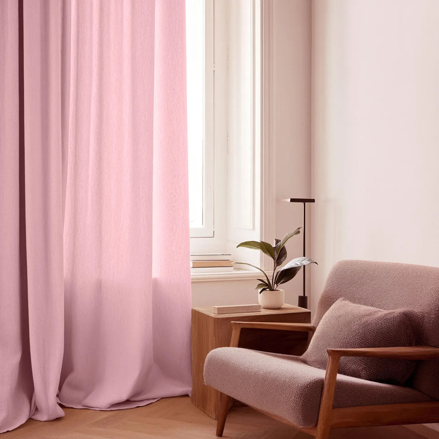 Cortinas - Cortinas de lino Cosmina (rosa)
