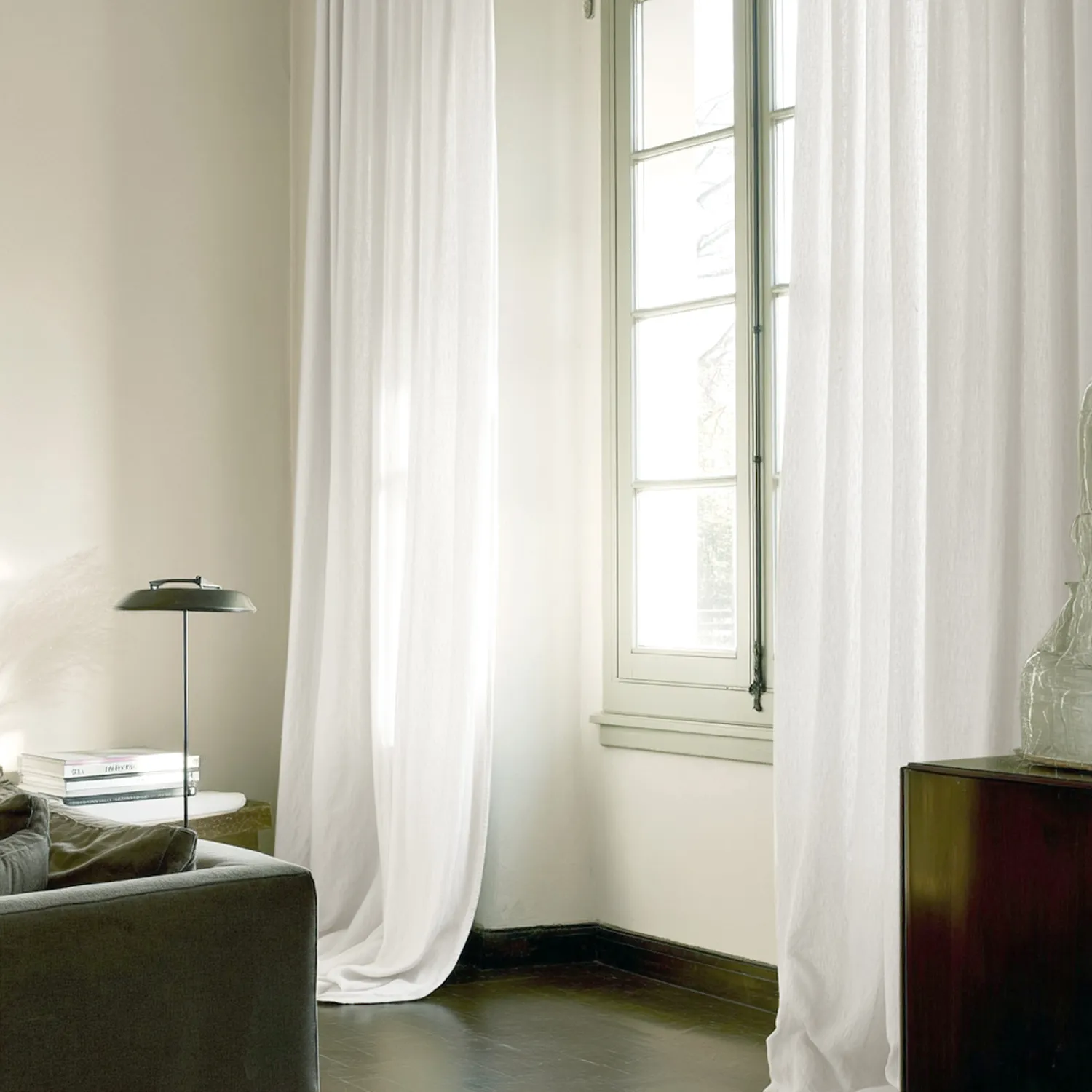 Cortinas - Cortinas de lino Cosmina (blanco)