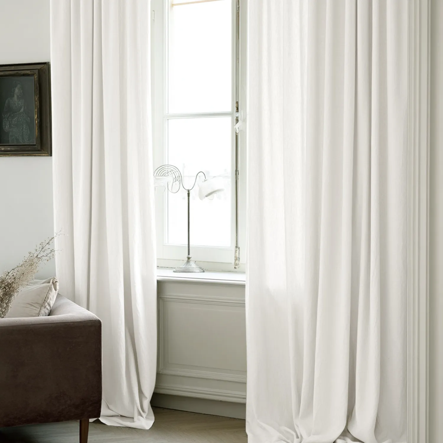 Cortinas - Cortinas de lino Cosmina (blanco)