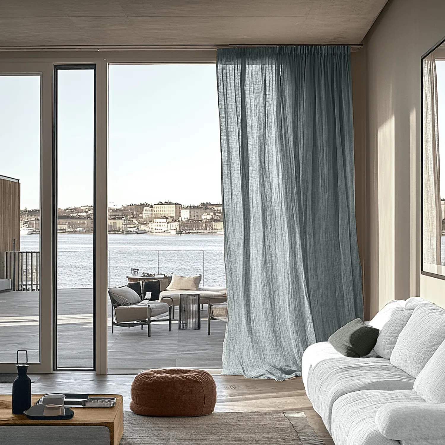 Cortinas - Cortina de encajes Hilma (gris)