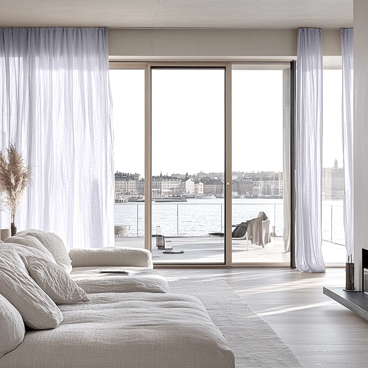 Cortinas - Cortina de encajes Hilma (blanco)