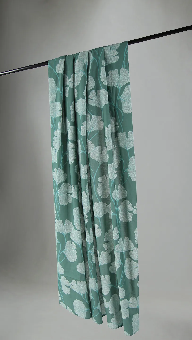 Cortinas - Cortina de algodón Abril (verde oscuro)