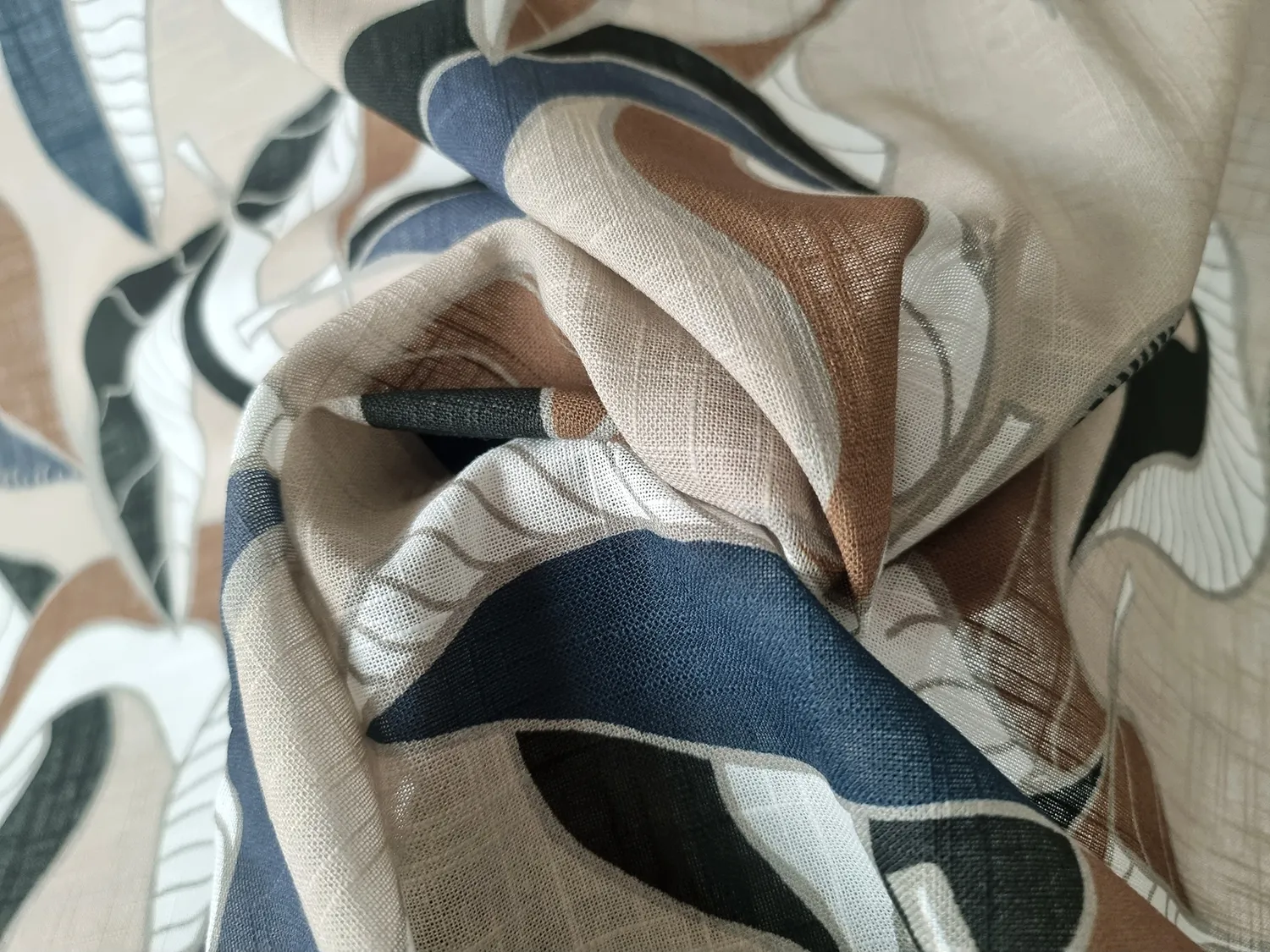 Cortinas - Cortina de algodón - Amalie (gris/azul)