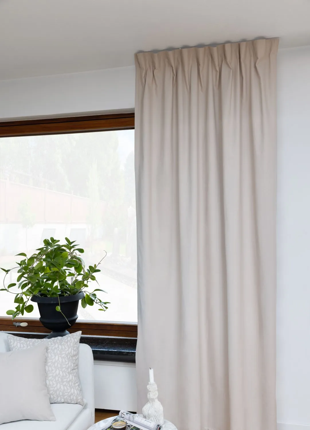 Cortinas - Cortina de algodón Anja (gris oscuro)