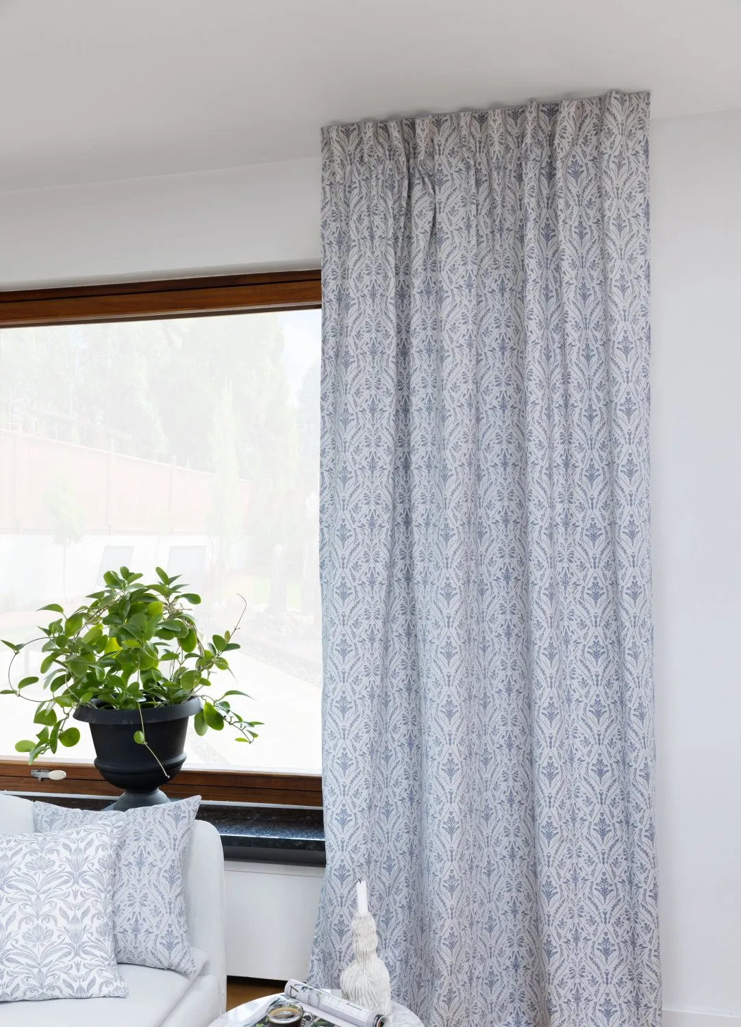 Cortinas - Cortina de algodón Helmi (azul)