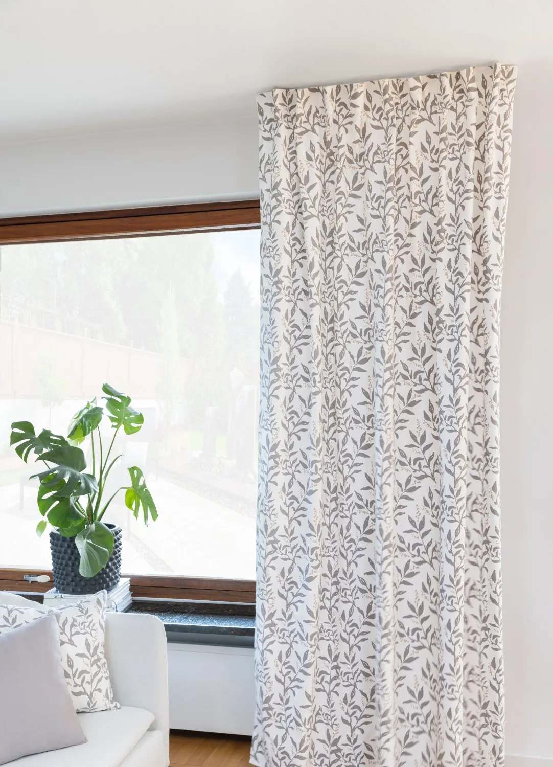 Cortinas - Cortina de algodón Katri (gris)