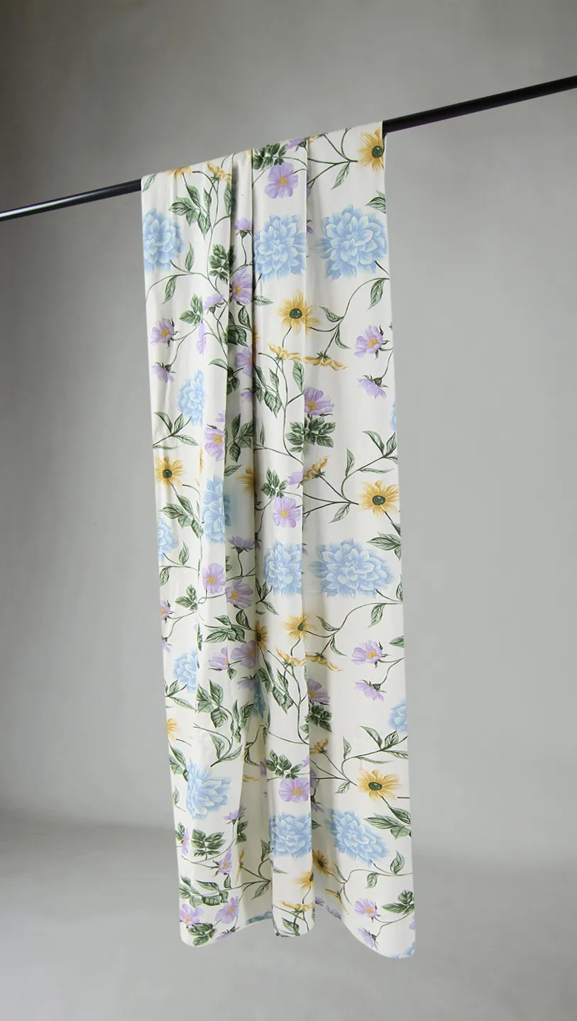 Cortinas - Cortina de algodón Dahlia (azul)