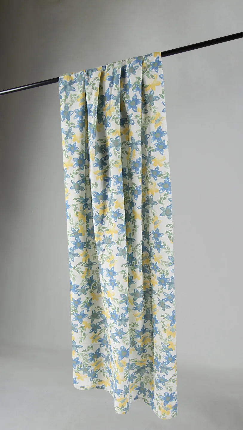 Cortinas - Cortina de algodón Petite (azul)
