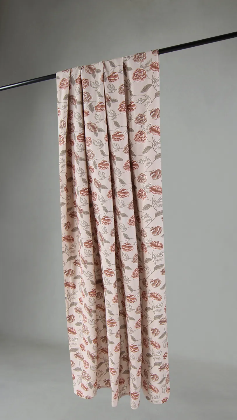 Cortinas - Cortina de algodón Wreath (rosa)