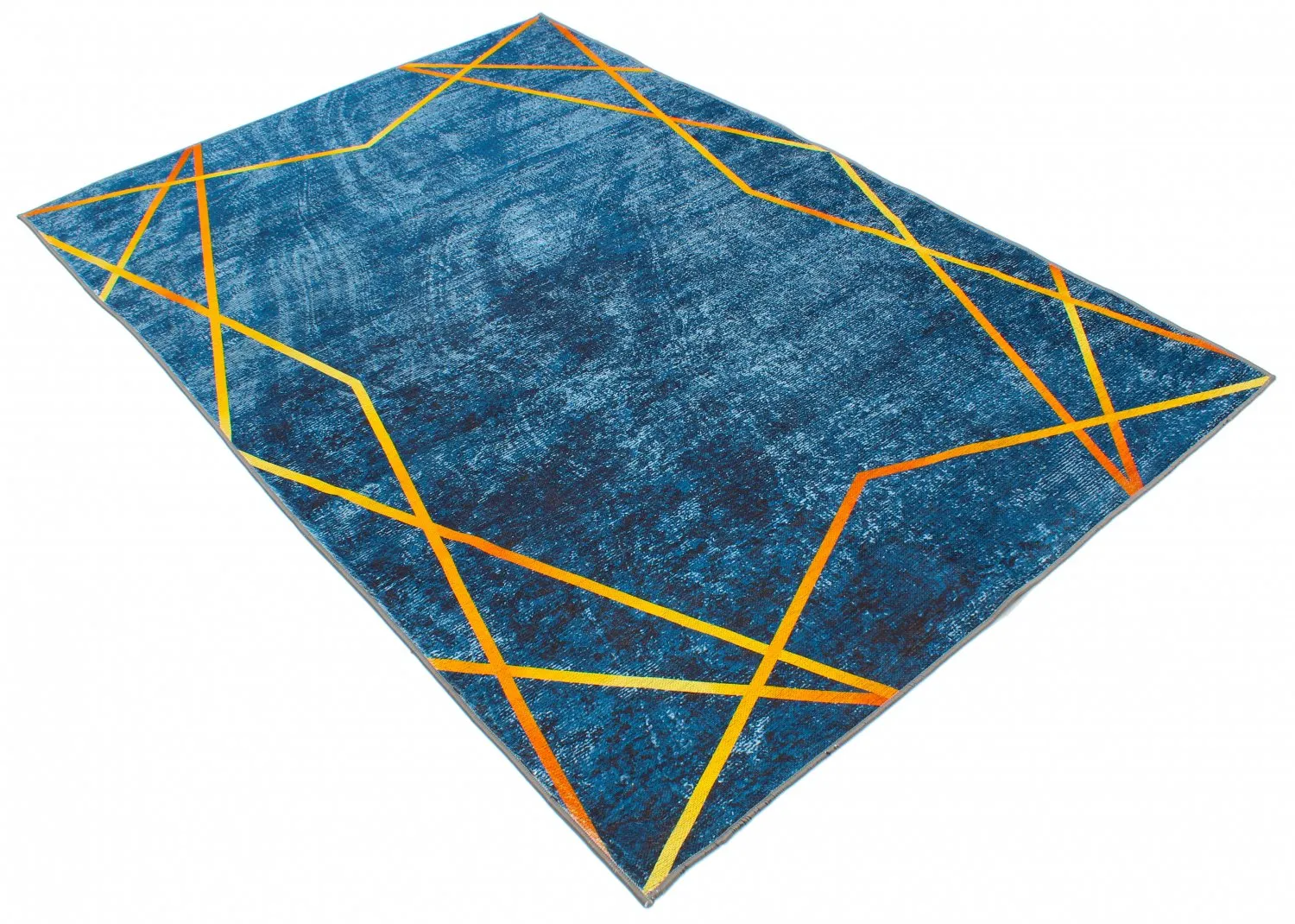 Alfombra Wilton - Zaros (azul/dorado)