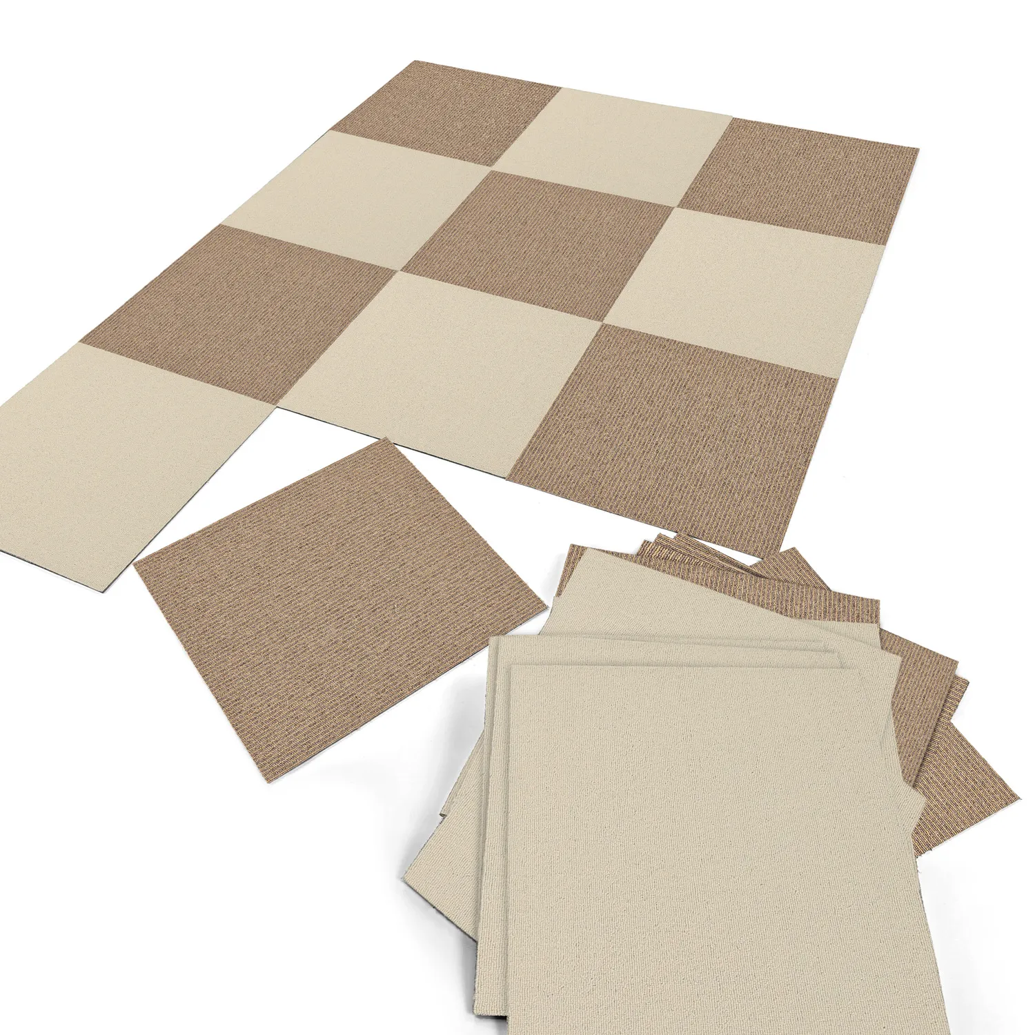 Moqueta - Almeria Losetas textiles 24 uds. (crema)