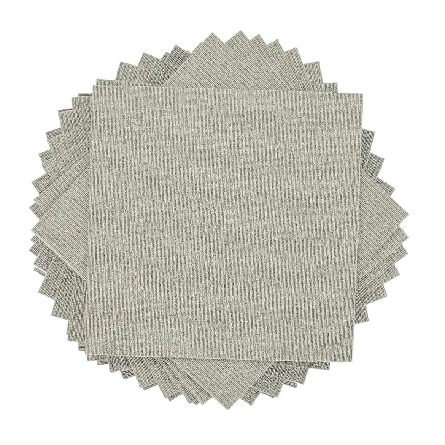 Moqueta - Almeria Losetas textiles 24 uds. (gris a rayas)