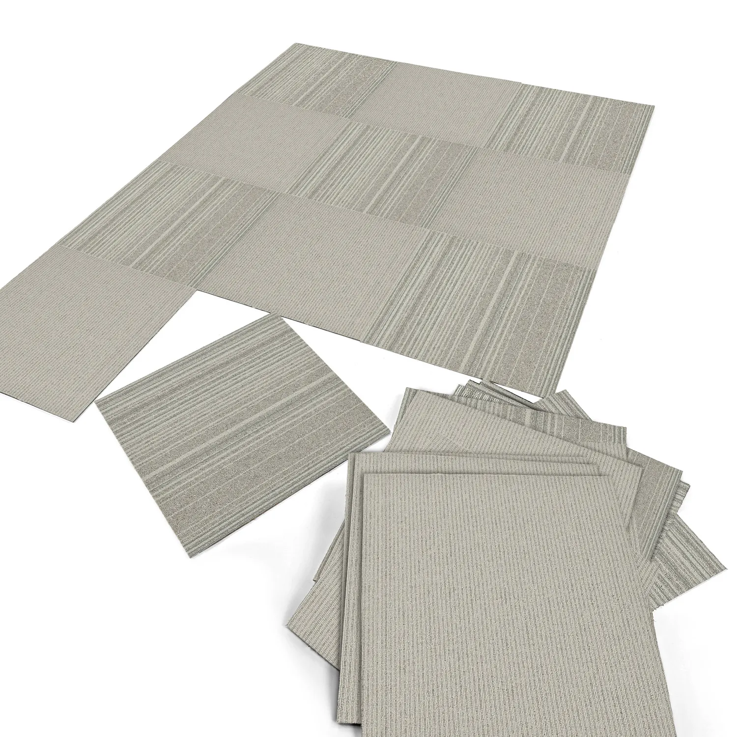 Moqueta - Almeria Losetas textiles 24 uds. (gris a rayas)