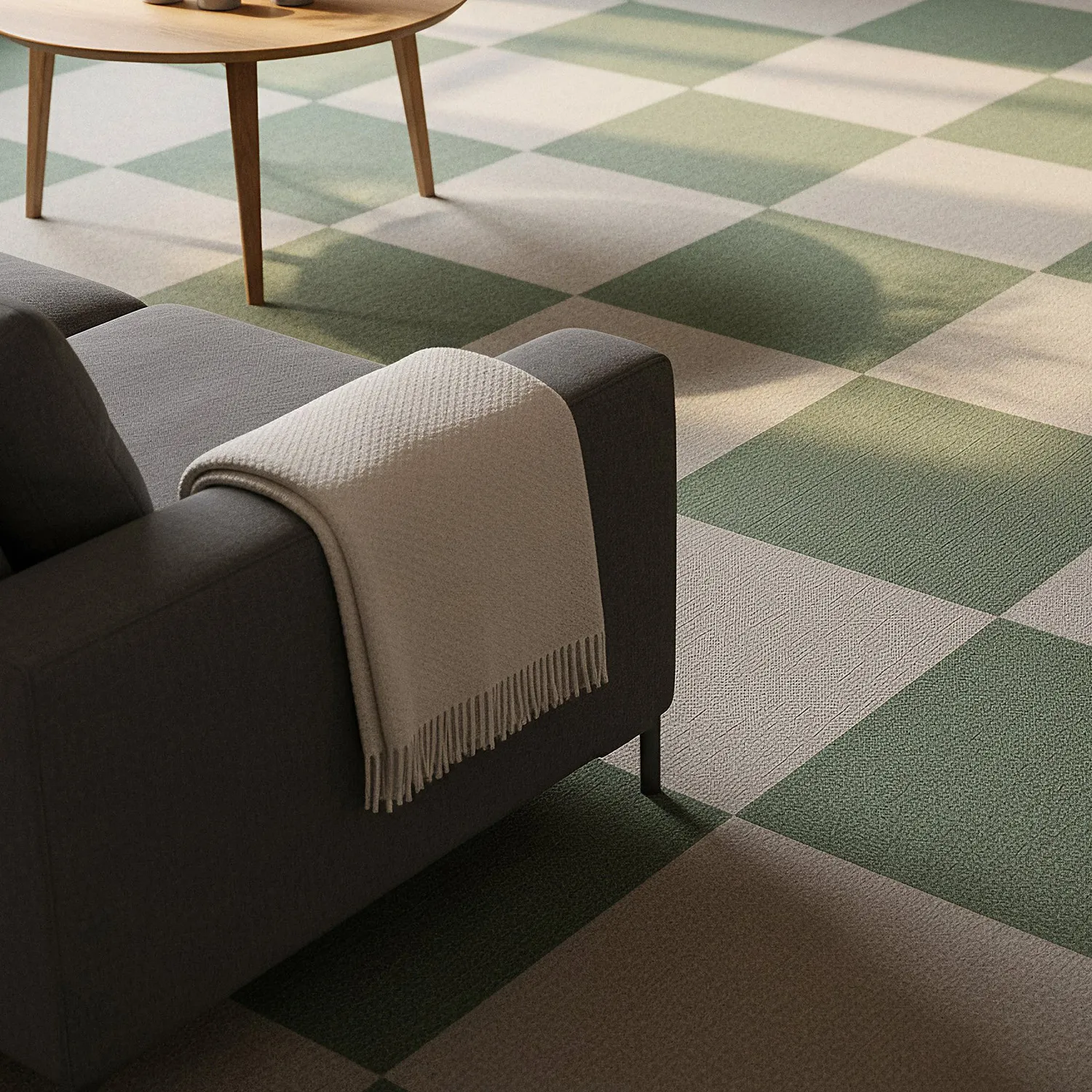 Moqueta - Almeria Losetas textiles 24 uds. (verde)